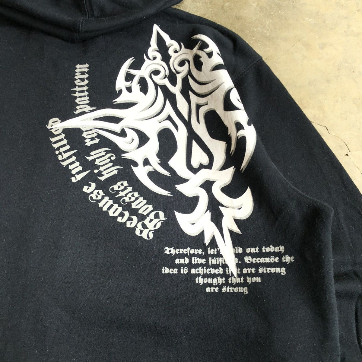 20471120 2000s Beaumere Dagger Poem Grunge Punk Style Ziphoodie Black Size US L / EU 52-54 / 3 - 14 Thumbnail