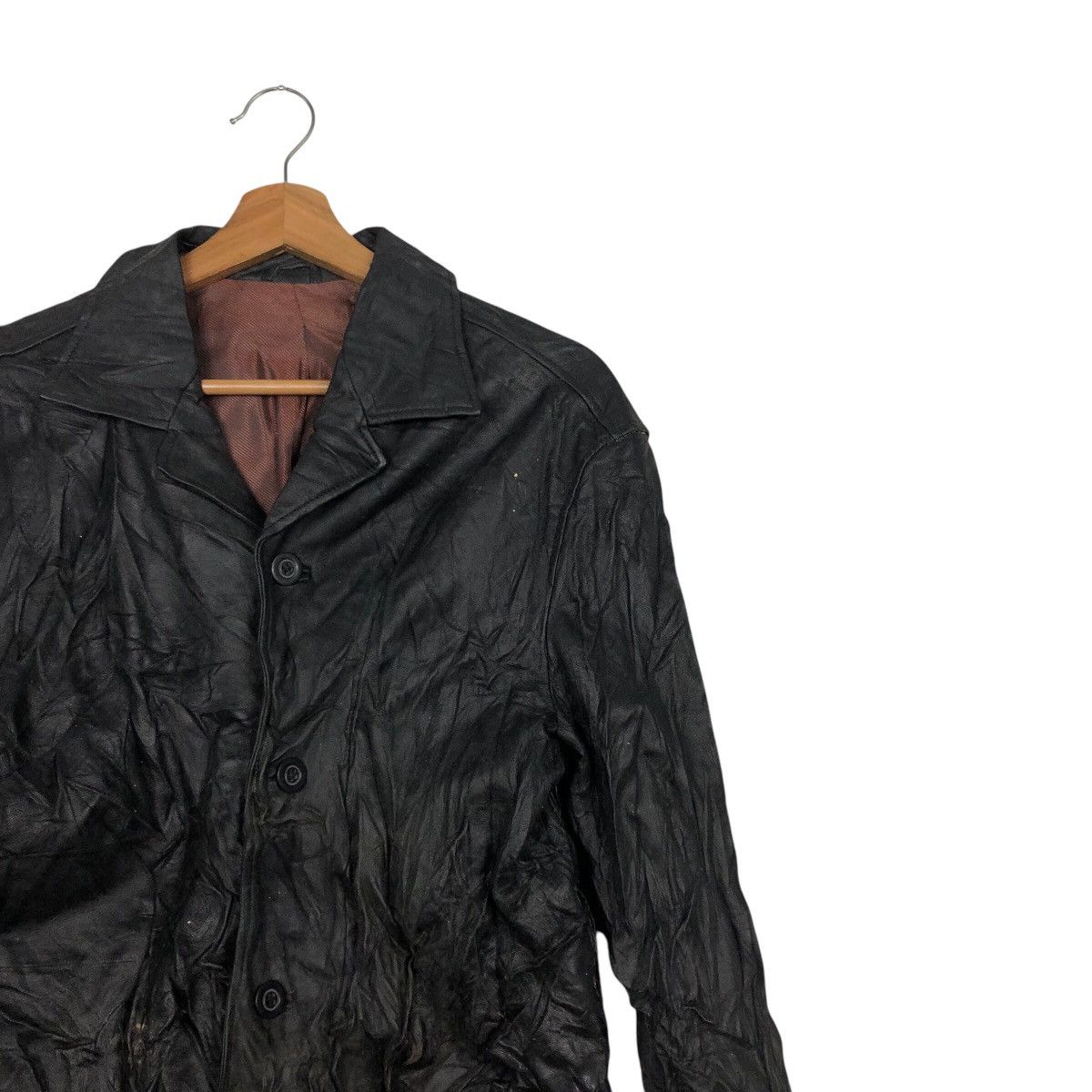 Issey Miyake 📌Vintage Genuine Leather Jacket Generous Blanket Size US L / EU 52-54 / 3 - 7 Thumbnail