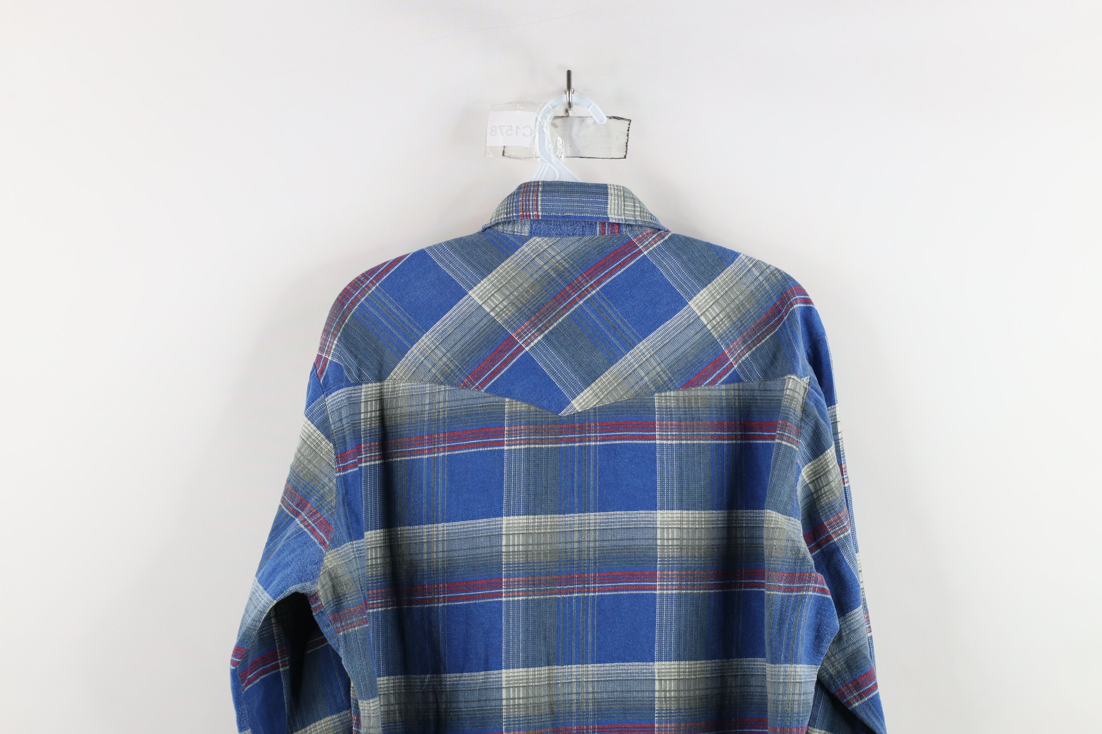 Vintage Vintage 70s Streetwear Western Flannel Snap Button Shirt Size US L / EU 52-54 / 3 - 13 Thumbnail