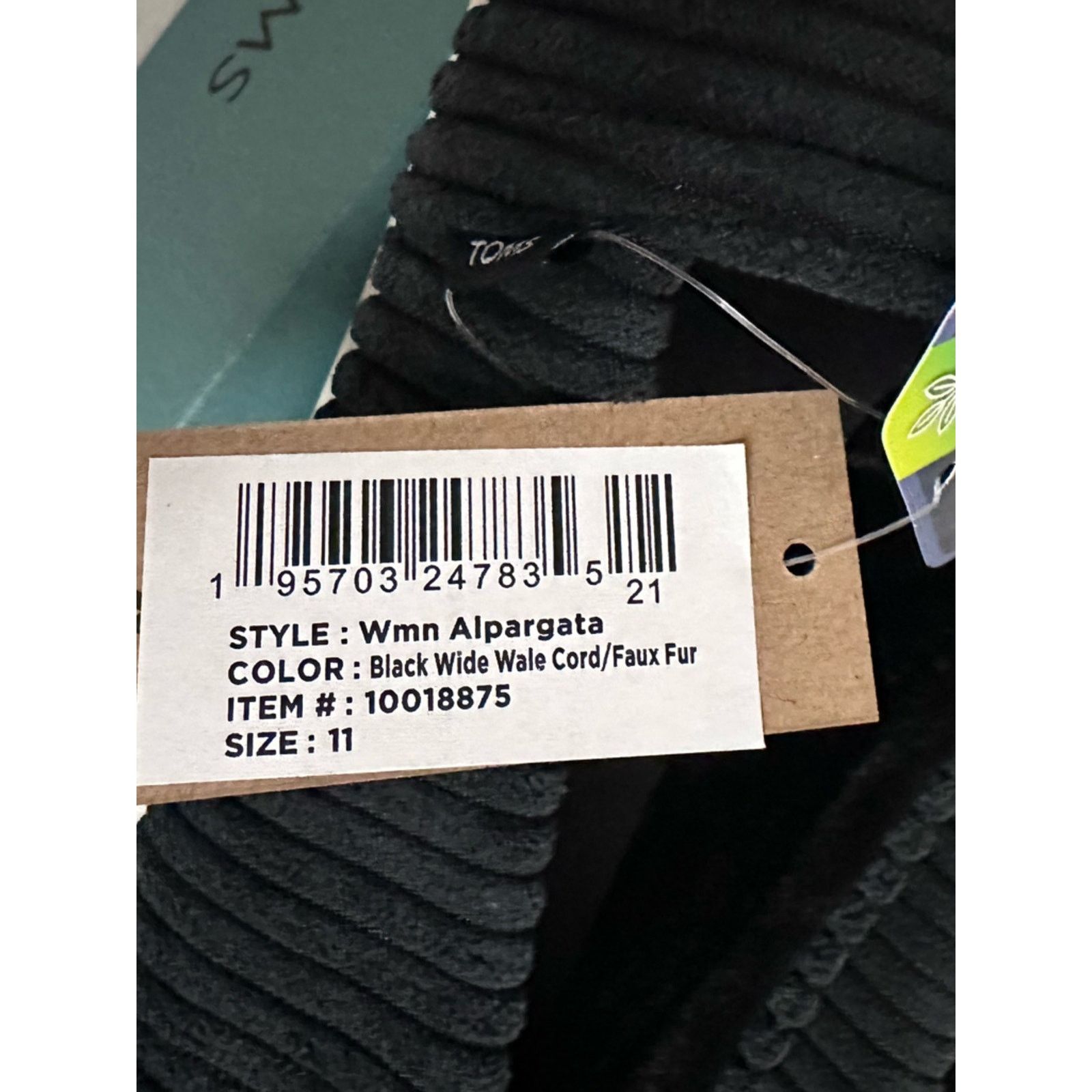 Toms TOMS Wale Cord & Faux Fur Lined Slip-On Shoe Women 11 Black Size US 11 / IT 41 - 4 Thumbnail