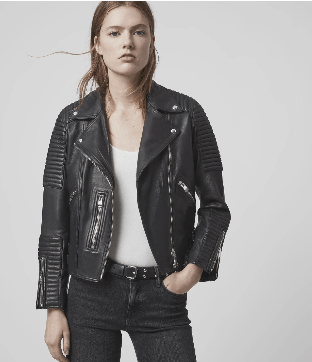 Allsaints All Saints Estrella Biker Jacket Size M / US 6-8 / IT 42-44 - 1 Thumbnail