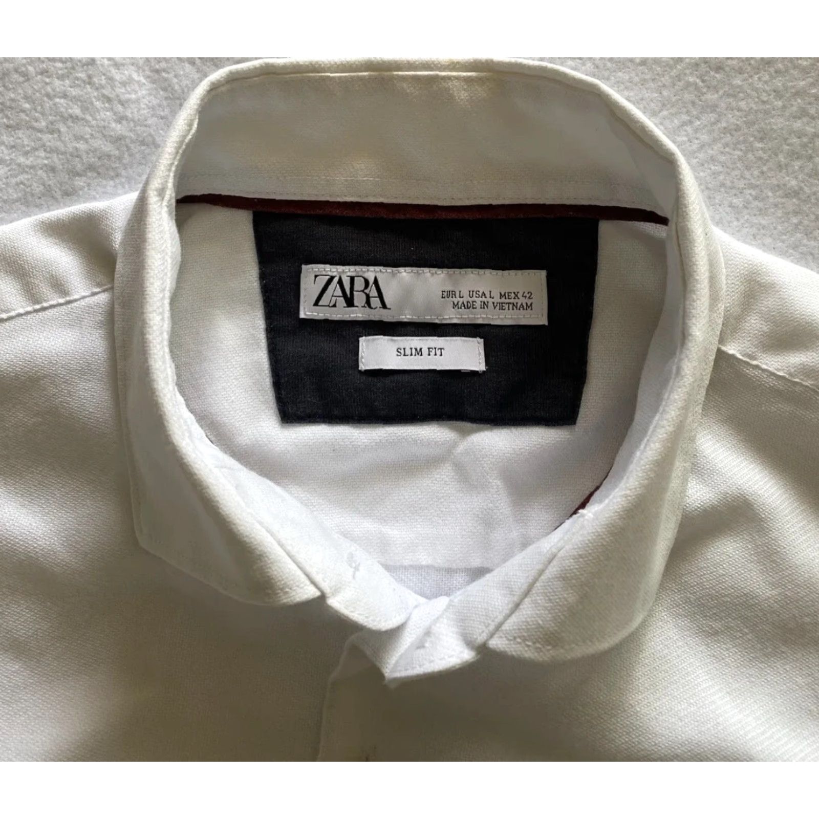 Zara Zara Dress Shirt Slim Fit M White Button-Up Unisex Adults 100% Cotton Slm Slimming Shirt Size M / US 6-8 / IT 42-44 - 3 Thumbnail