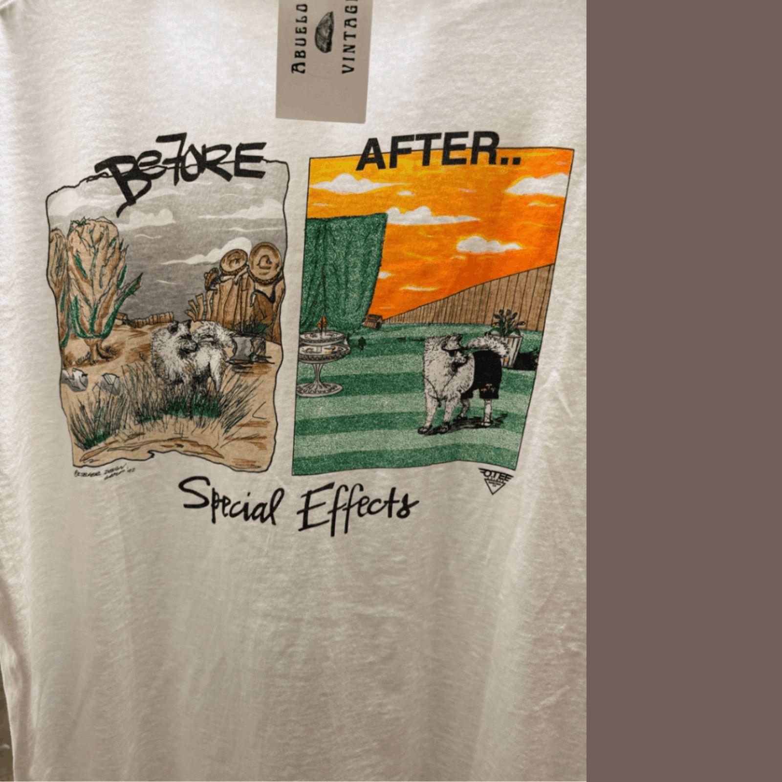 Fruit Of The Loom × Vintage VTG 90s Graphic Tee | K. Telfer “Before/After” Art XXL MIUSA Size US XXL / EU 58 / 5 - 7 Thumbnail