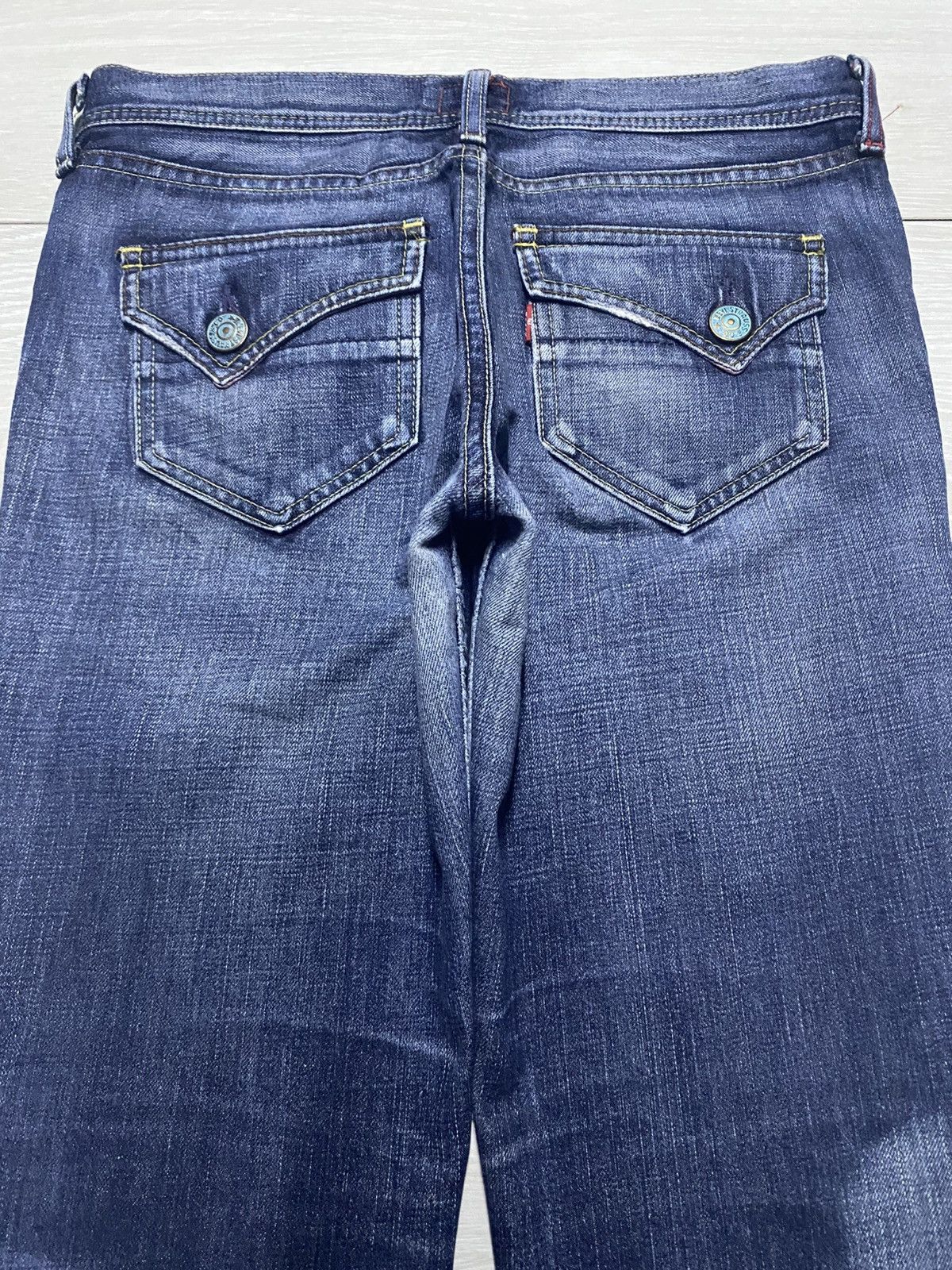 Levi's Vintage Levis Redloop Faded Wash Distressed Flare Jeans Size US 30 / EU 46 - 4 Thumbnail