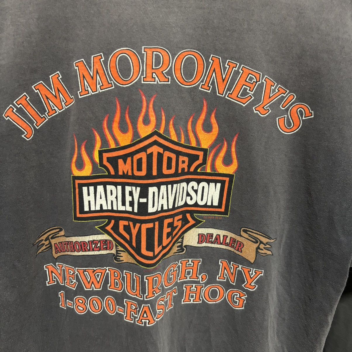 Harley Davidson vintage y2k smoked out sun faded harley davidson flame tee Size US L / EU 52-54 / 3 - 4 Thumbnail