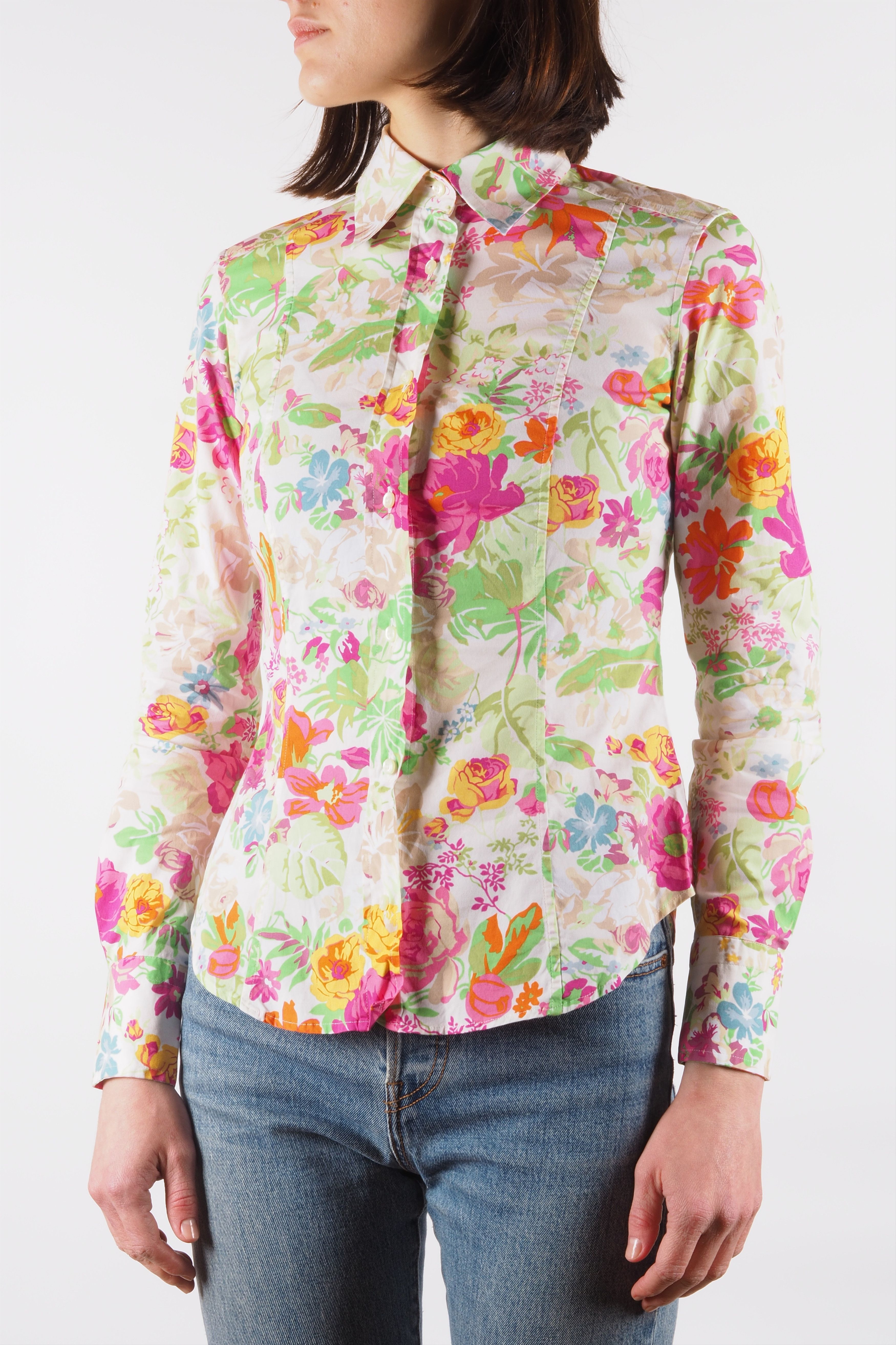 Etro ETRO Women's Floral Print Long Sleeve Blouse Shirt Size S / US 4 / IT 40 - 2 Thumbnail