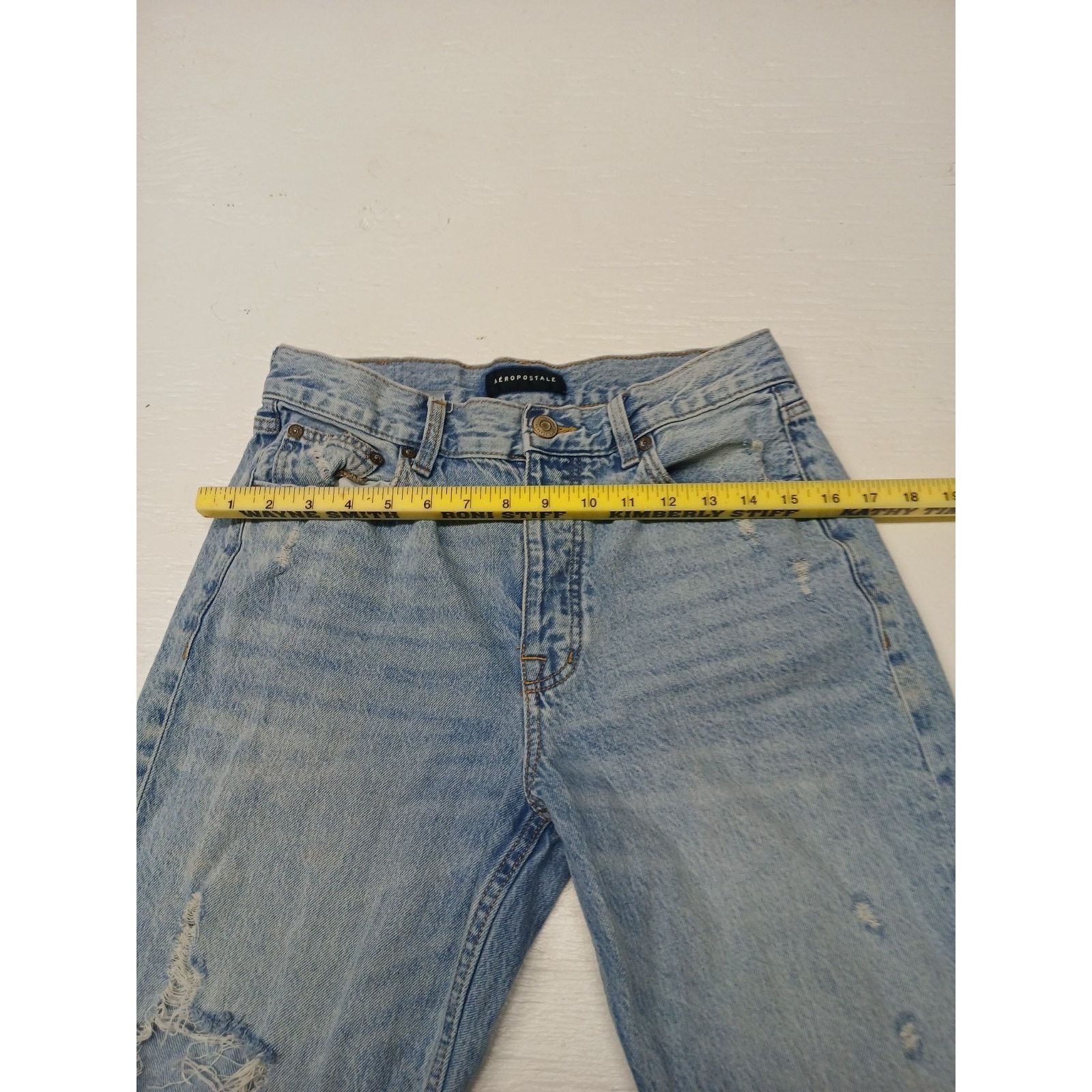 Aeropostale Aéropostale (6R) High Rise Baggy Fit Light Blue Denim Jeans Size 28" / US 6 / IT 42 - 5 Thumbnail