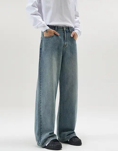 Japanese Brand Pants Men's American loose straight wide-leg jeans Size US 32 / EU 48 - 4 Thumbnail