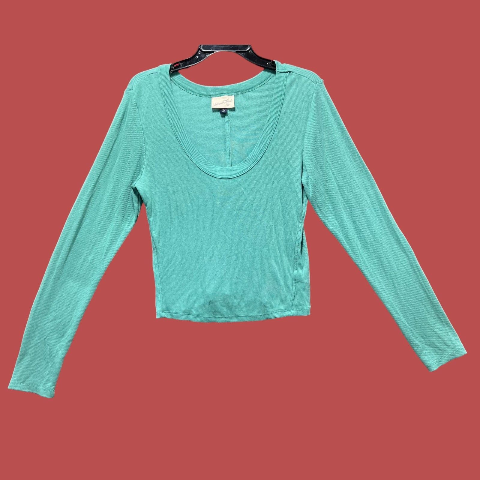 Other Universal Thread - Women's Ribbed Long Sleeve Scoopneck T-Sh Size XL / US 12-14 / IT 48-50 - 3 Thumbnail