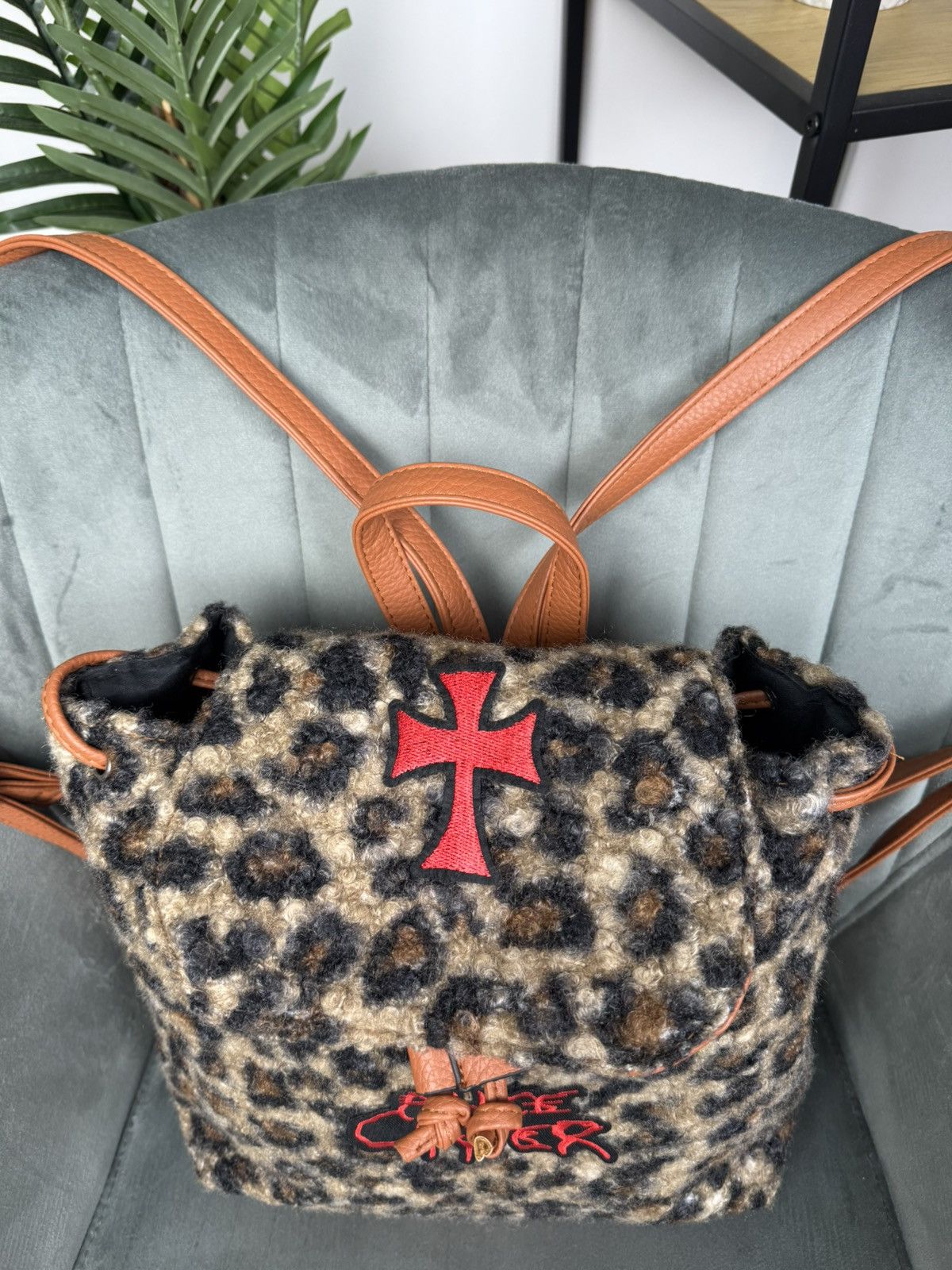 Band Tees × Designer Alice Cooper Leopard Unisex OS Backpack Knapsack Size ONE SIZE - 4 Thumbnail