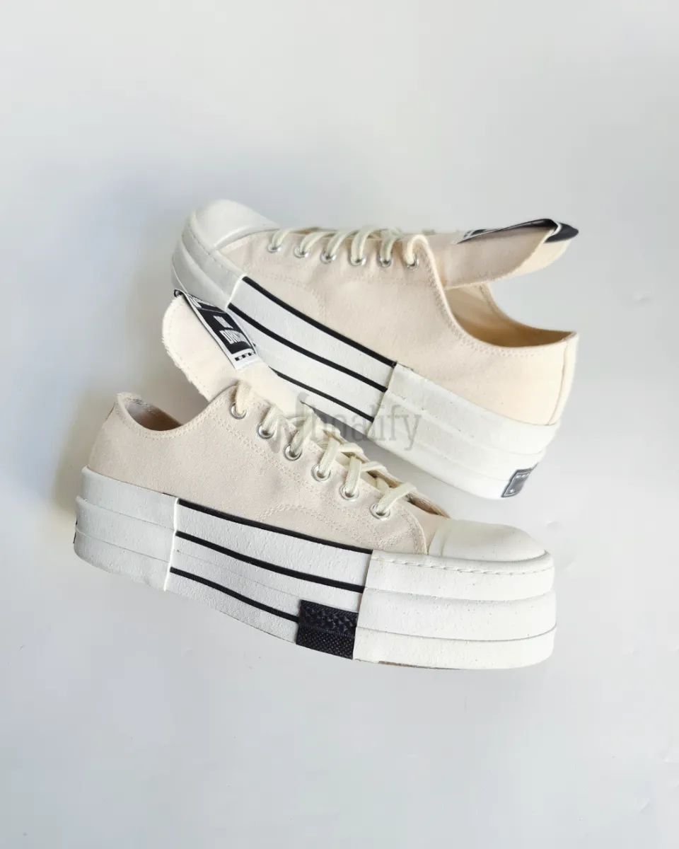 Rick Owens Converse 70 ox DBL DRKSTAR Natural Ivory A04955C Size US 9.5 / EU 42-43 - 3 Thumbnail