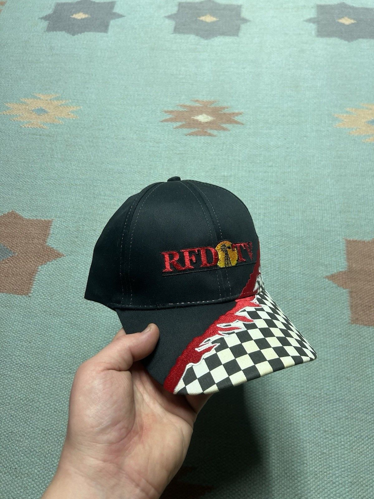Vintage Vintage StrapBack hat RFD TV news checkered racing Nebraska Size ONE SIZE - 1 Thumbnail