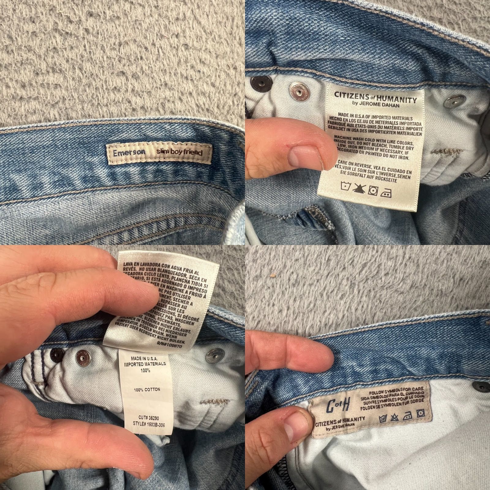 Citizens Of Humanity CITIZENS OF HUMANITY Blue Light Wash Distressed Cropped Boyfriend Jeans 35x27 Womens Size 24" / US 00 / IT 34 - 8 Thumbnail