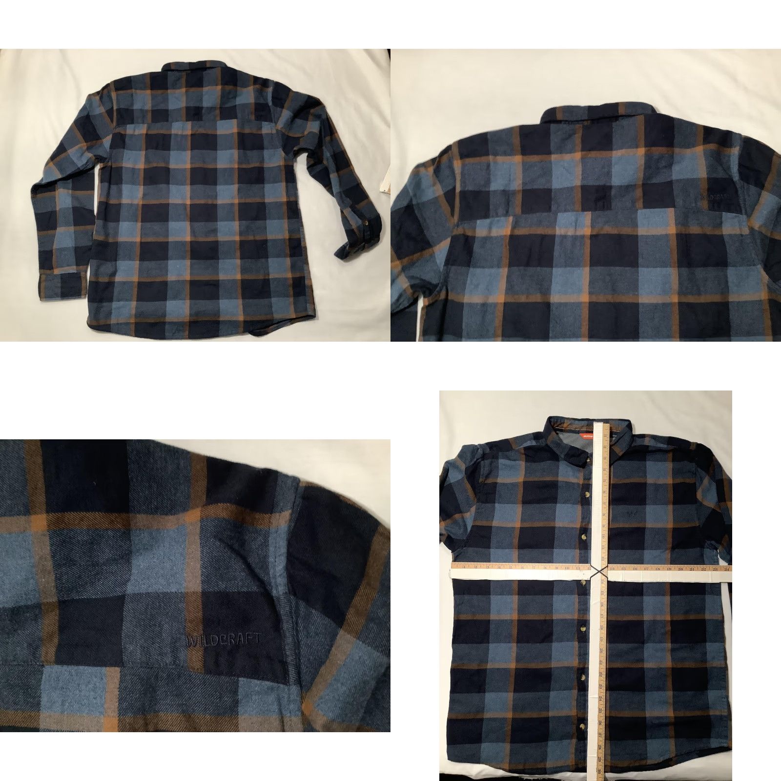 Vintage Wildcraft Shirt Mens 2XL Blue Brown Plaid Button Front Long Sleeve Cotton Size US XXL / EU 58 / 5 - 8 Thumbnail