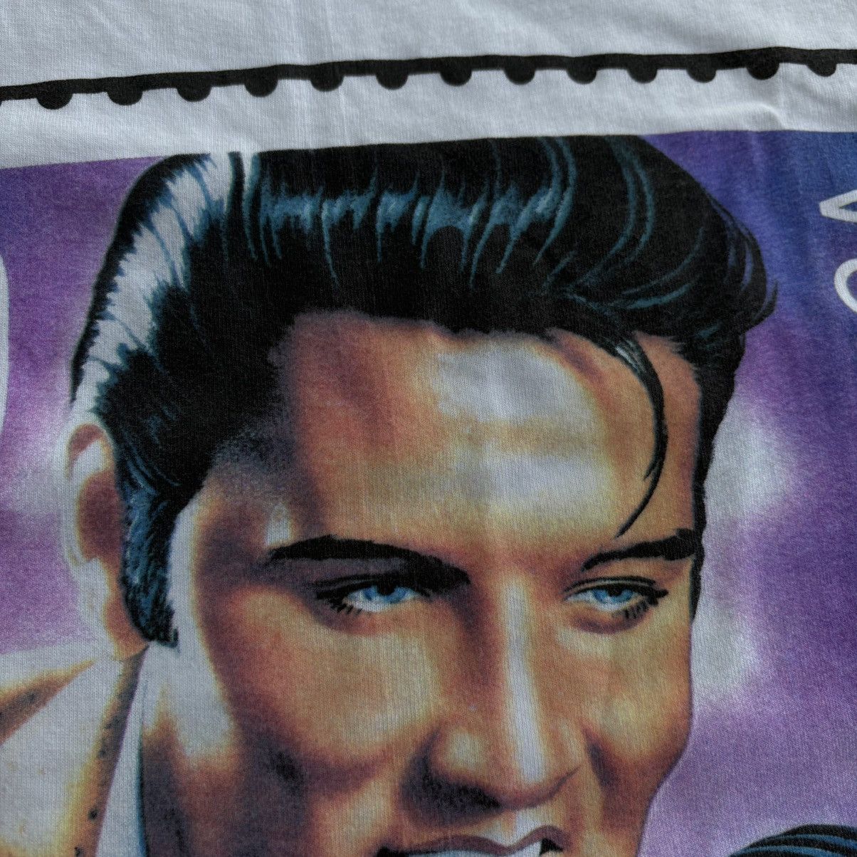 Anvil × Vintage Vintage 1992 Elvis Anvil T-Shirt Large Postage Stamp White Size US L / EU 52-54 / 3 - 7 Thumbnail
