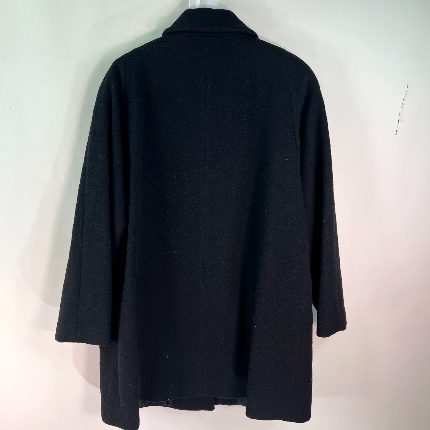 Vintage Forecaster of Boston Coat Women's Collared Long Sleeve Black Wool Trench Coat Size 10 Size L / US 10 / IT 46 - 2 Thumbnail