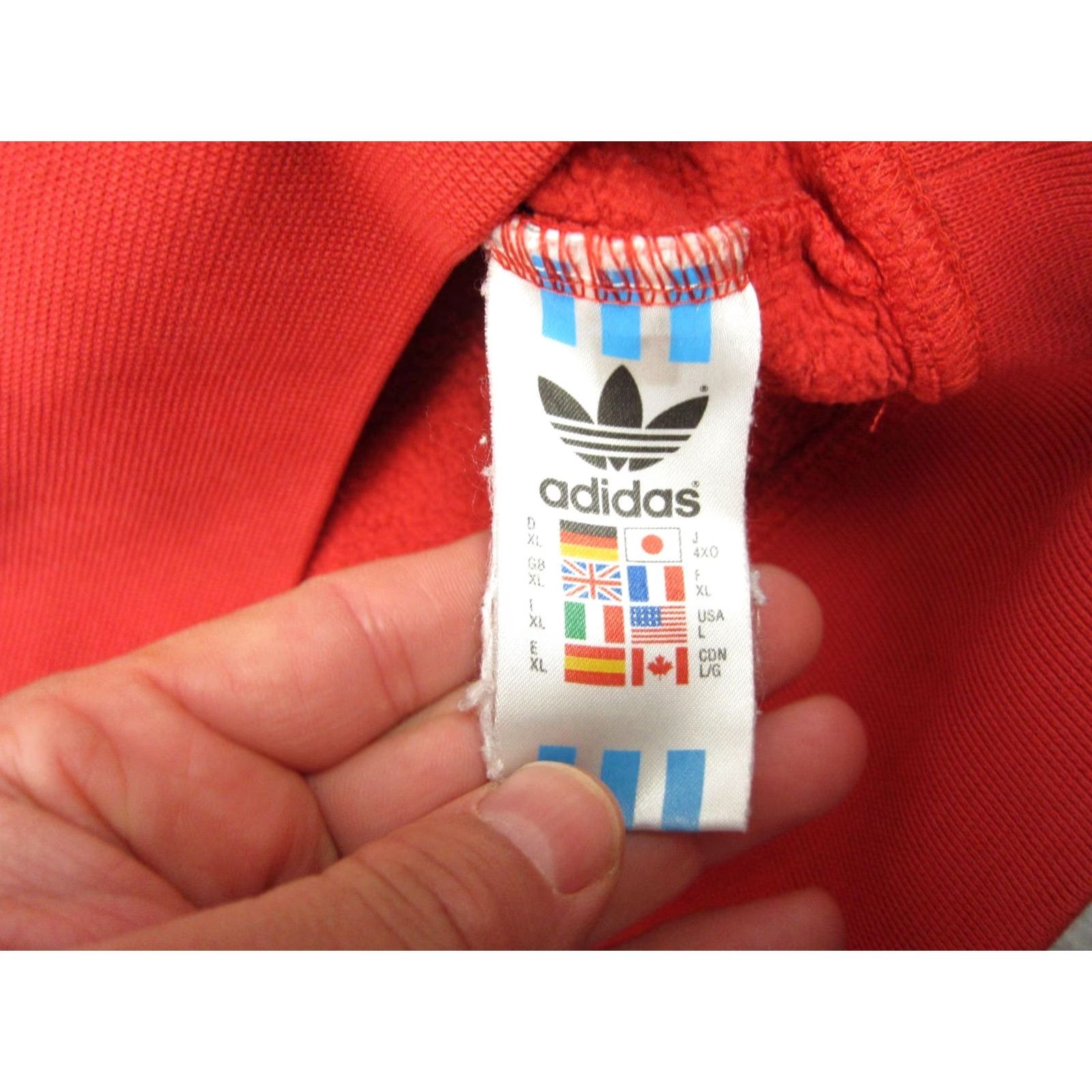 Adidas VINTAGE adidas Hoodie Adult L Red Sweatshirt Pullover Fleece Mens Y2K Size US L / EU 52-54 / 3 - 7 Thumbnail