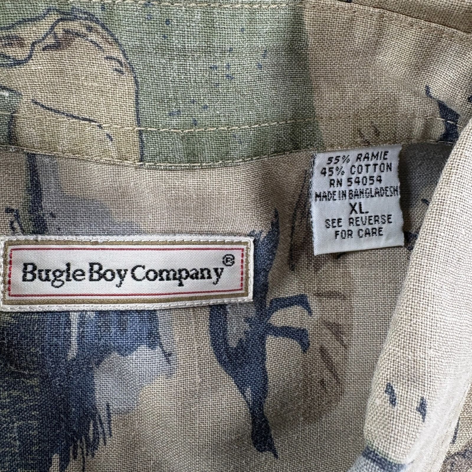 Bugle Boy Bugle Boy Shirt Men XL Deer Wildlife Long Sleeve Vintage 90' Size US XL / EU 56 / 4 - 9 Thumbnail