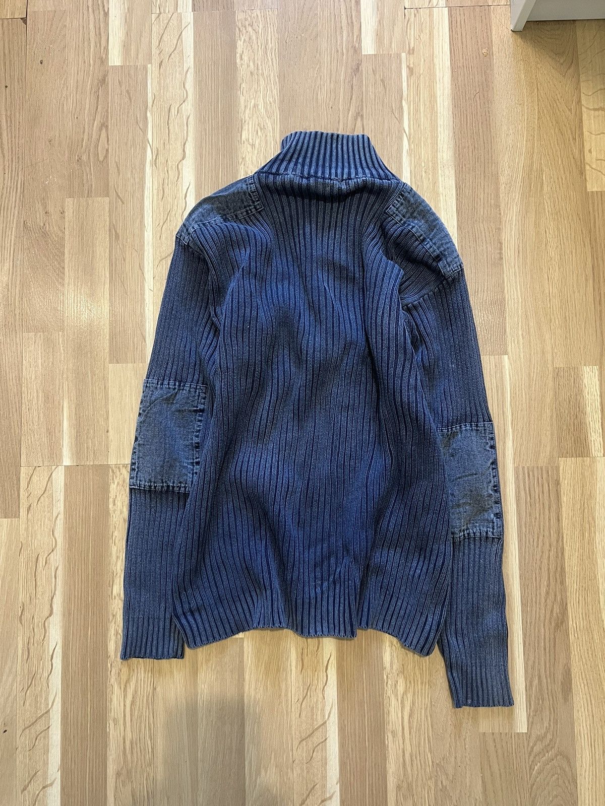 Diesel × Japanese Brand × Vintage Vintage Y2K 00s diesel punk distressed zip sweater knit Size US M / EU 48-50 / 2 - 5 Thumbnail
