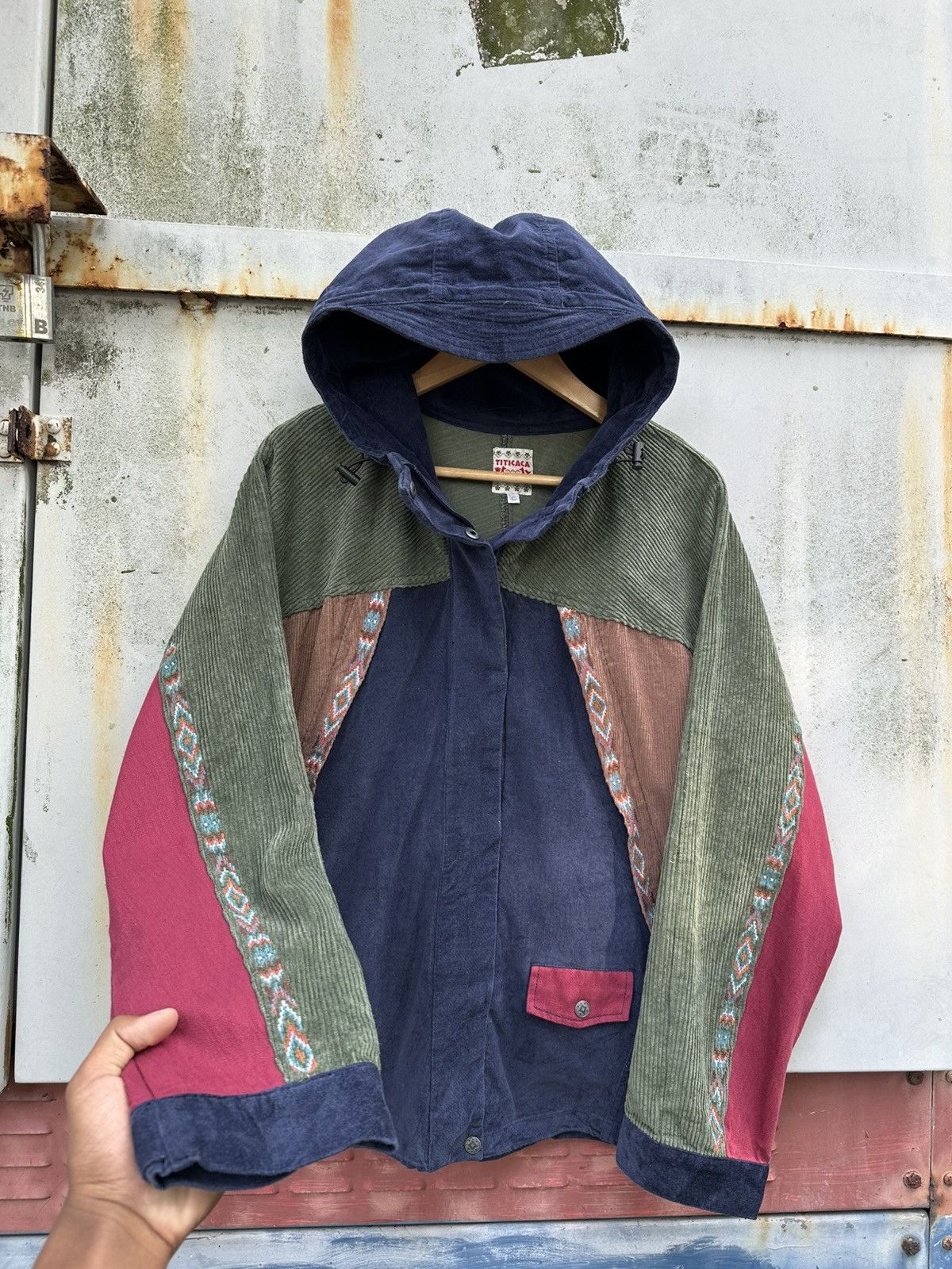 Japanese Brand 👹Titicaca Quilted Colorblock Corduroy Jacket Size US L / EU 52-54 / 3 - 8 Thumbnail