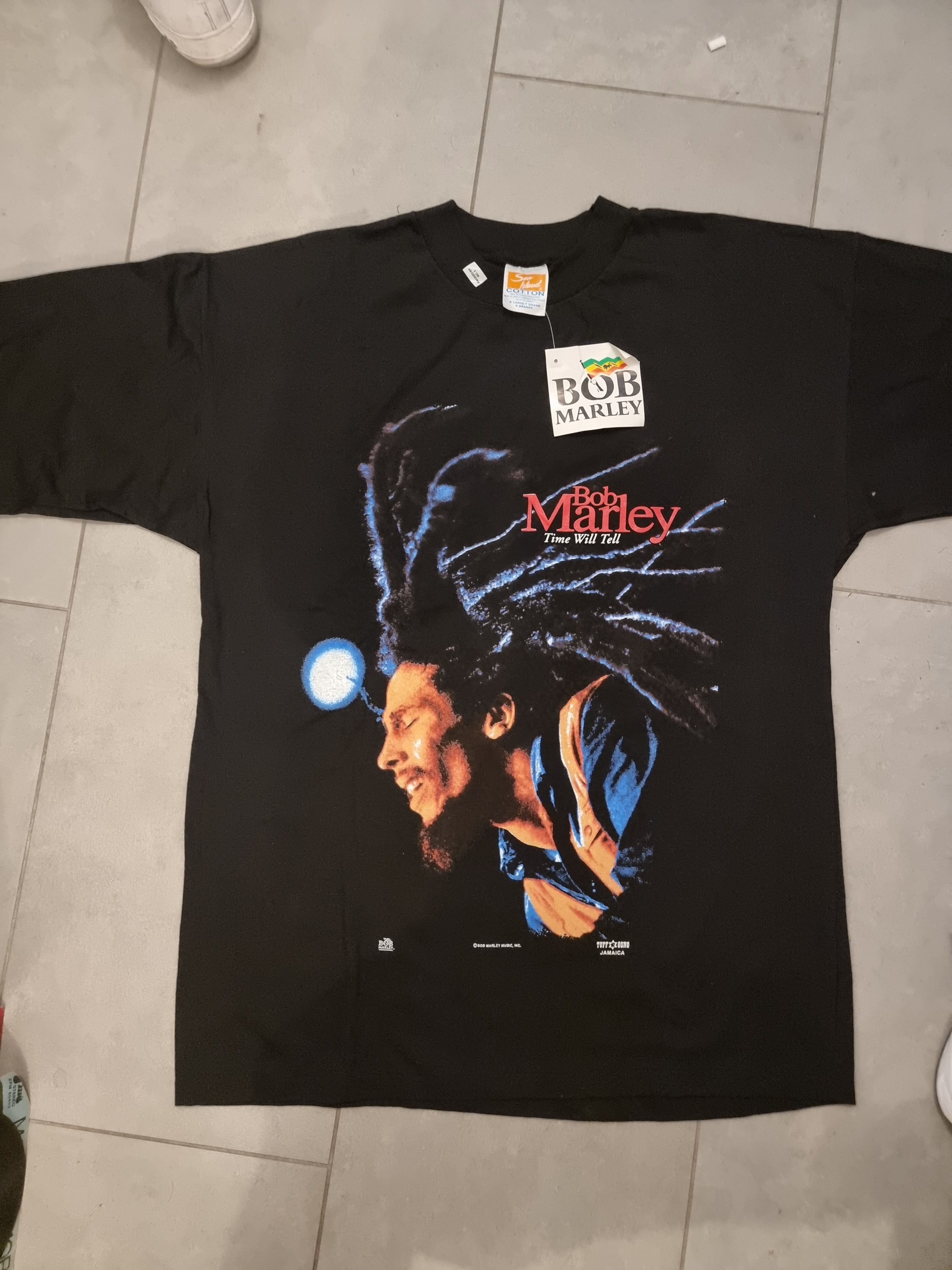 image of Bob Marley Vintage T XL Made In Jamaica 90's in Black, Men's