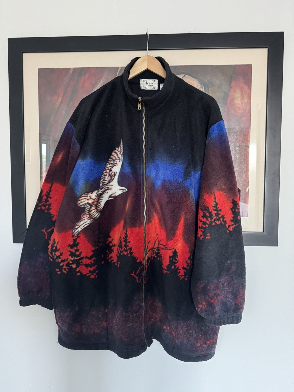 Vintage Vintage Y2k Oversize Rare Sherpa Fleece Eagle Animal Animals Size US XL / EU 56 / 4 - 1 Thumbnail