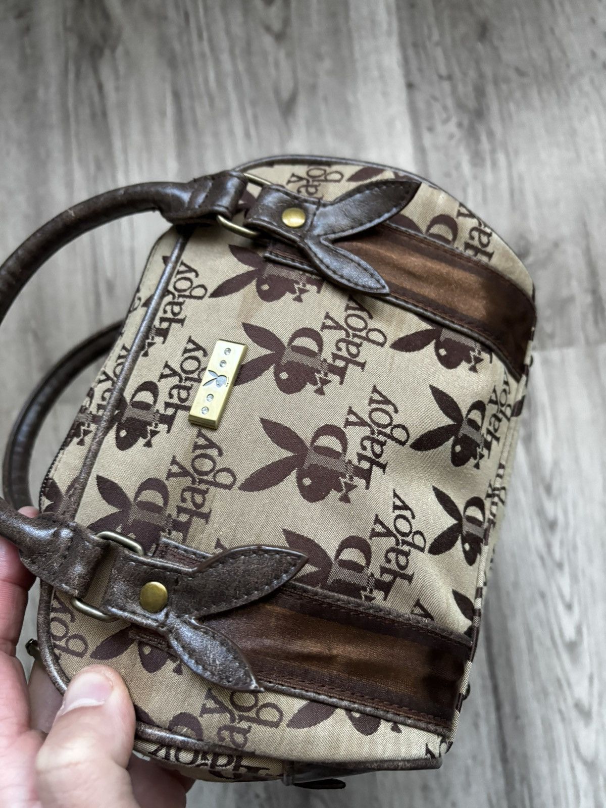 Playboy Playboy Monogram Mini Handbag Brown 2000s Vintage Size ONE SIZE - 6 Thumbnail
