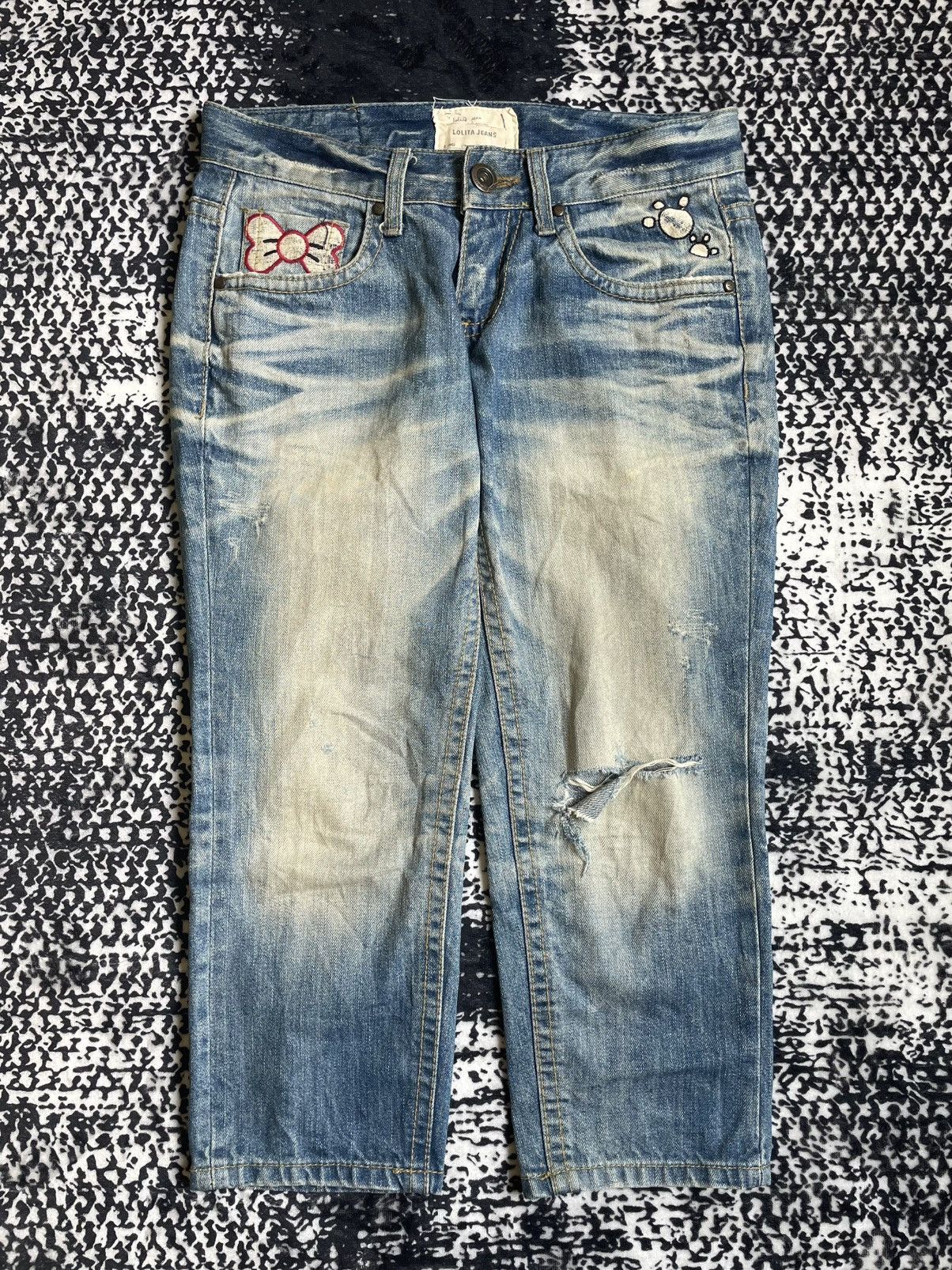 20471120 Vintage Lolita X Yoshitomo Nara Denim Pants Size US 30 / EU 46 - 1 Thumbnail