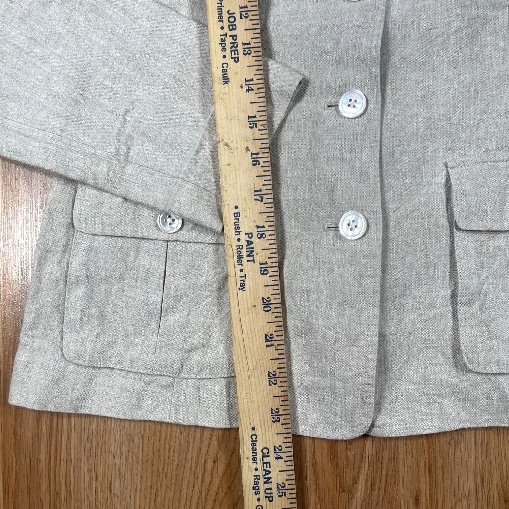 Vintage Lands’ End Blazer Woman’s 6 Beige 100% Linen Coat Jacket Full Front Button Shirt Womens Blazer Beige Linen 6 New title Size M / US 6-8 / IT 42-44 - 4 Thumbnail