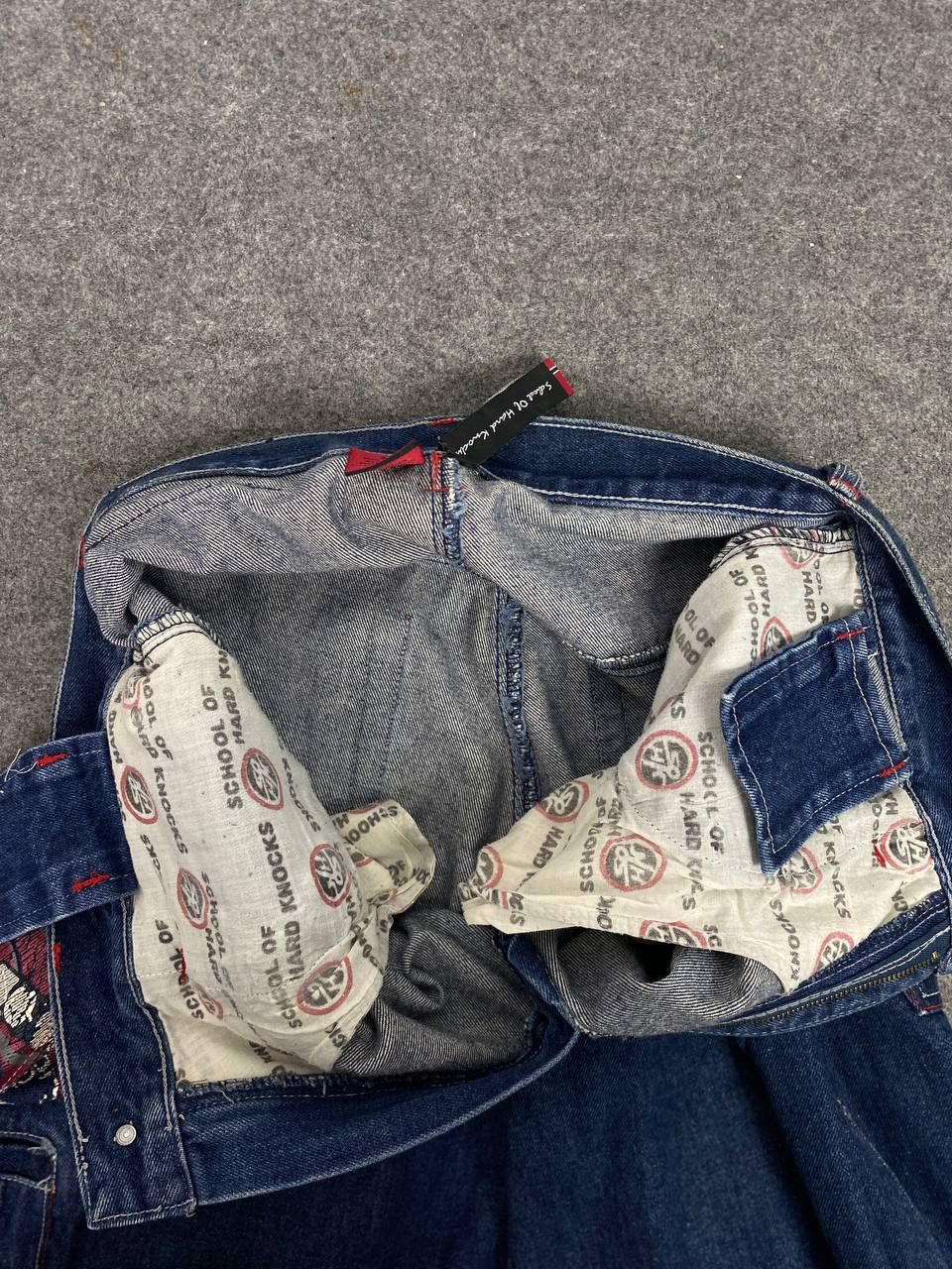 JNCO vintage school of hard knocks baggy denim embroided Size US 33 - 15 Thumbnail