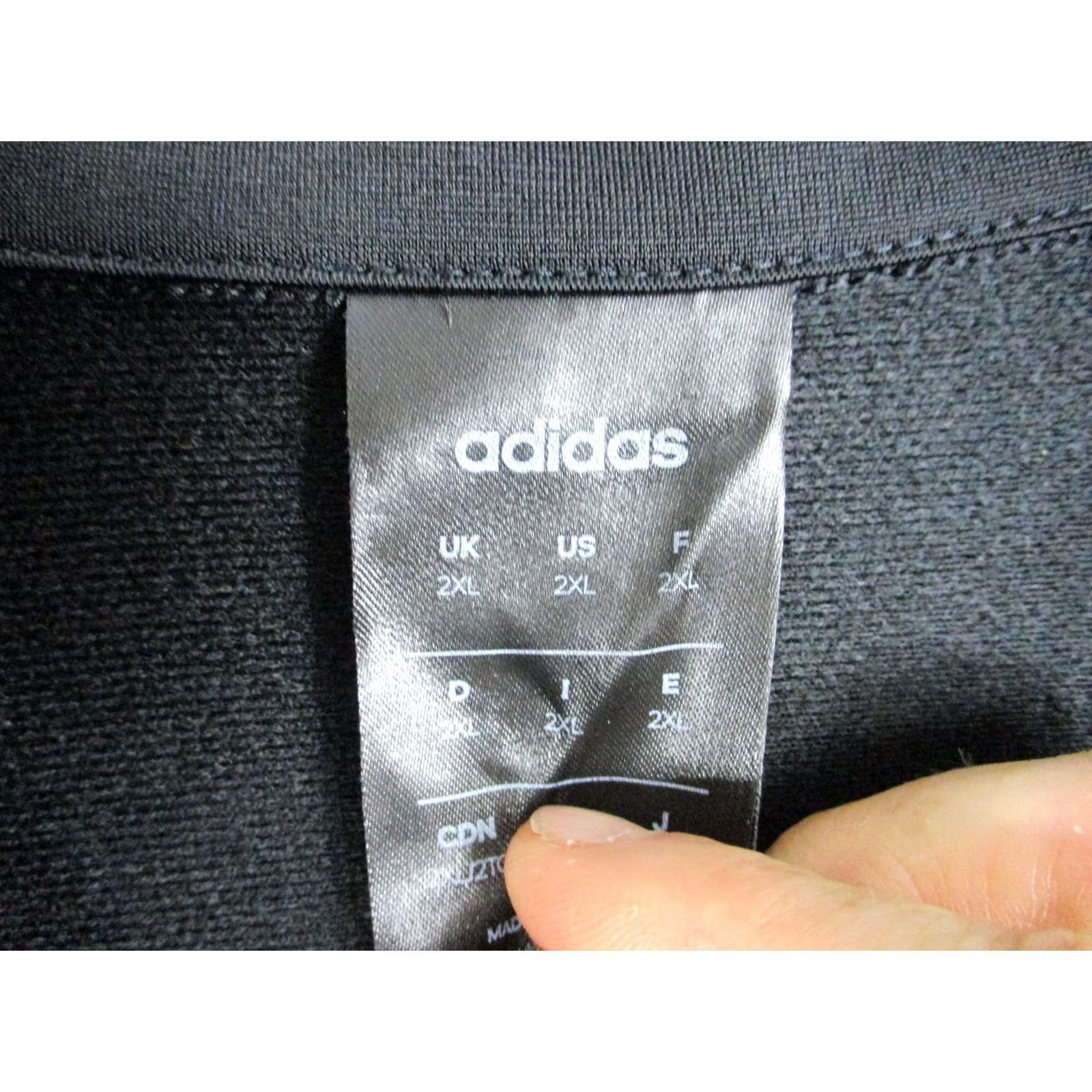Adidas adidas Jacket Mens 2XL Black Track Essentials Stripes Full Zip DQ3070 Size US XXL / EU 58 / 5 - 4 Thumbnail