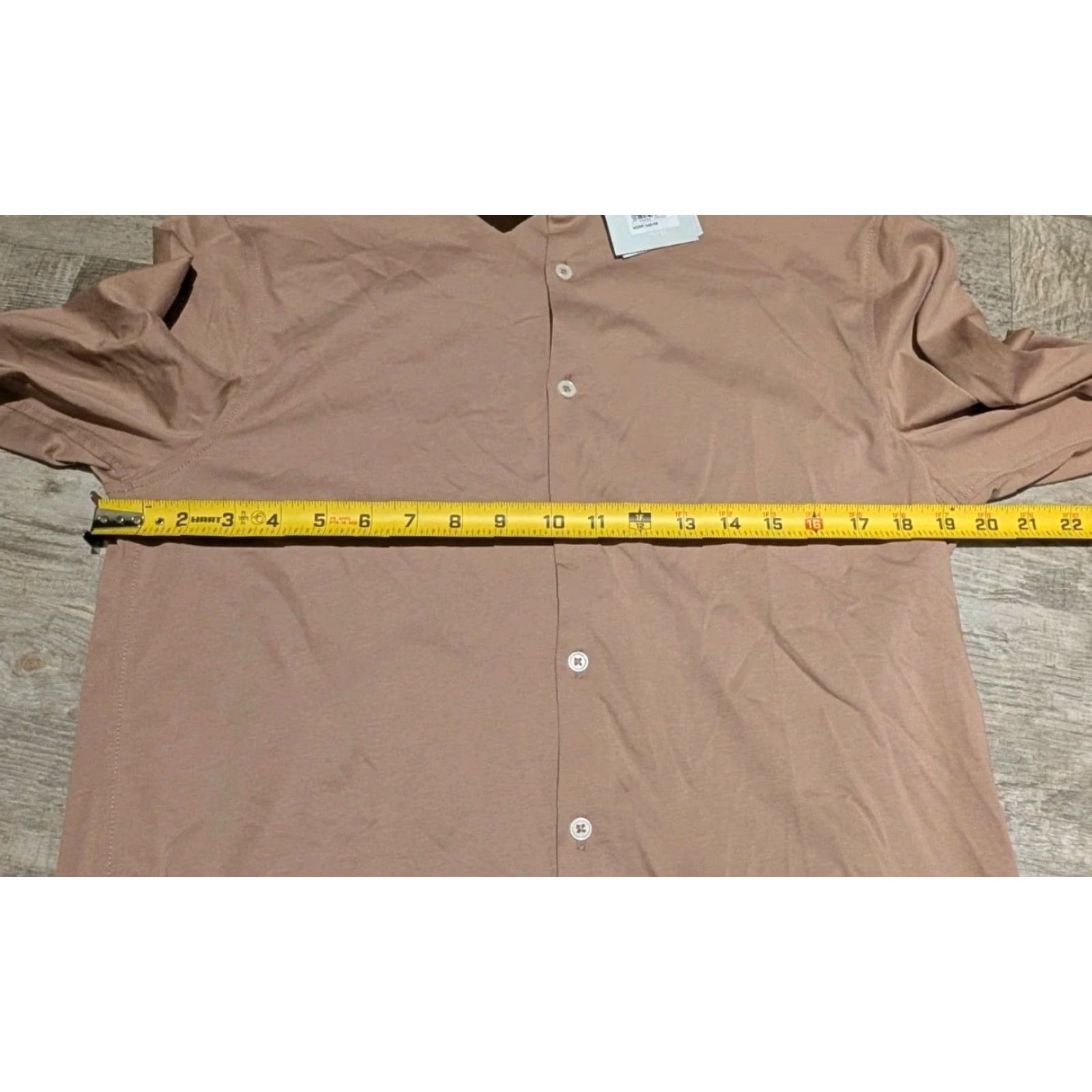 Vintage NWT Hickey Freeman New York Classic Fit Taupe Dress Shirt Small Preppy MSRP 9 Size 36R - 7 Thumbnail