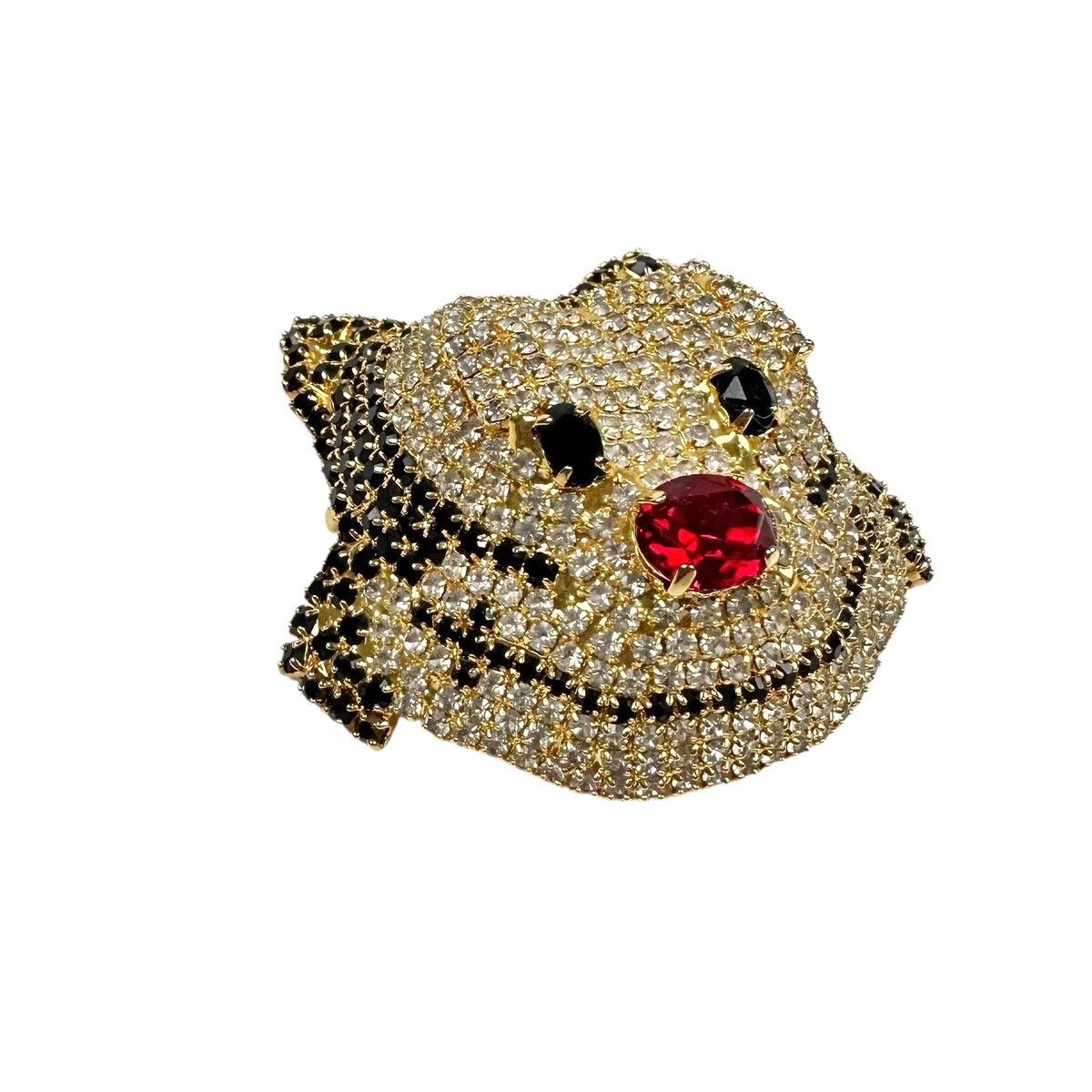 Vintage Vintage Gold Plated Felix the Cat Swarovski Crystal Brooch Size ONE SIZE - 2 Thumbnail