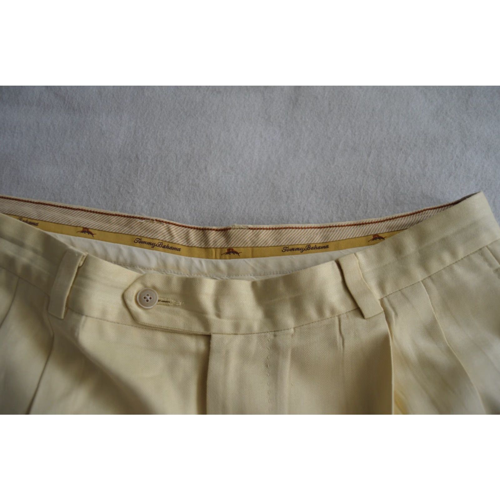 Tommy Bahama Tommy Bahama Silk Blend Short - Ivory Herringbone Pleat - Men's 35 Size US 35 - 3 Thumbnail