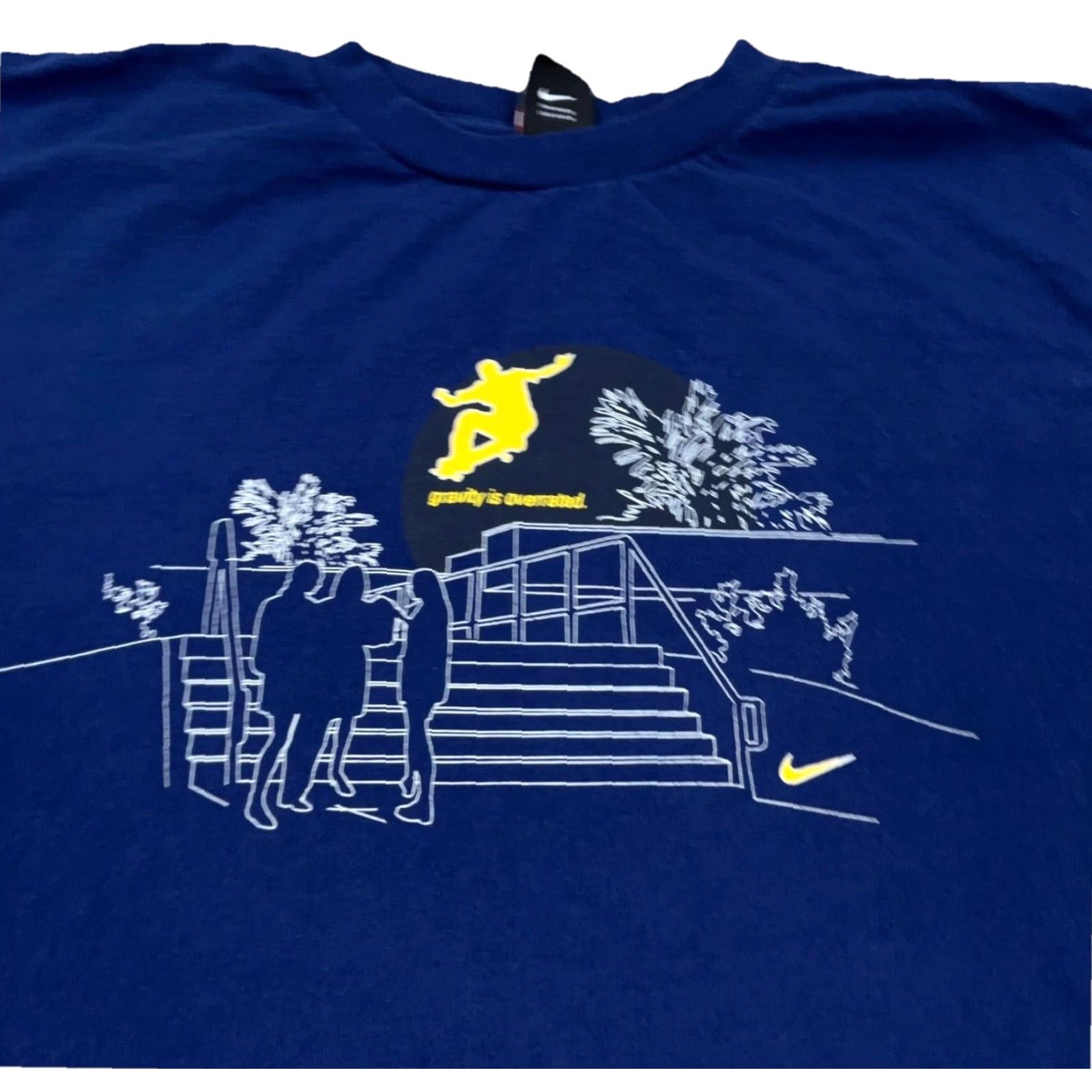 Nike VINTAGE Nike Skateboard Shirt Men Large Blue 90s Sports Classic Retro Logo Tee Y2K 2000s Cyber Rare Size US L / EU 52-54 / 3 - 2 Thumbnail