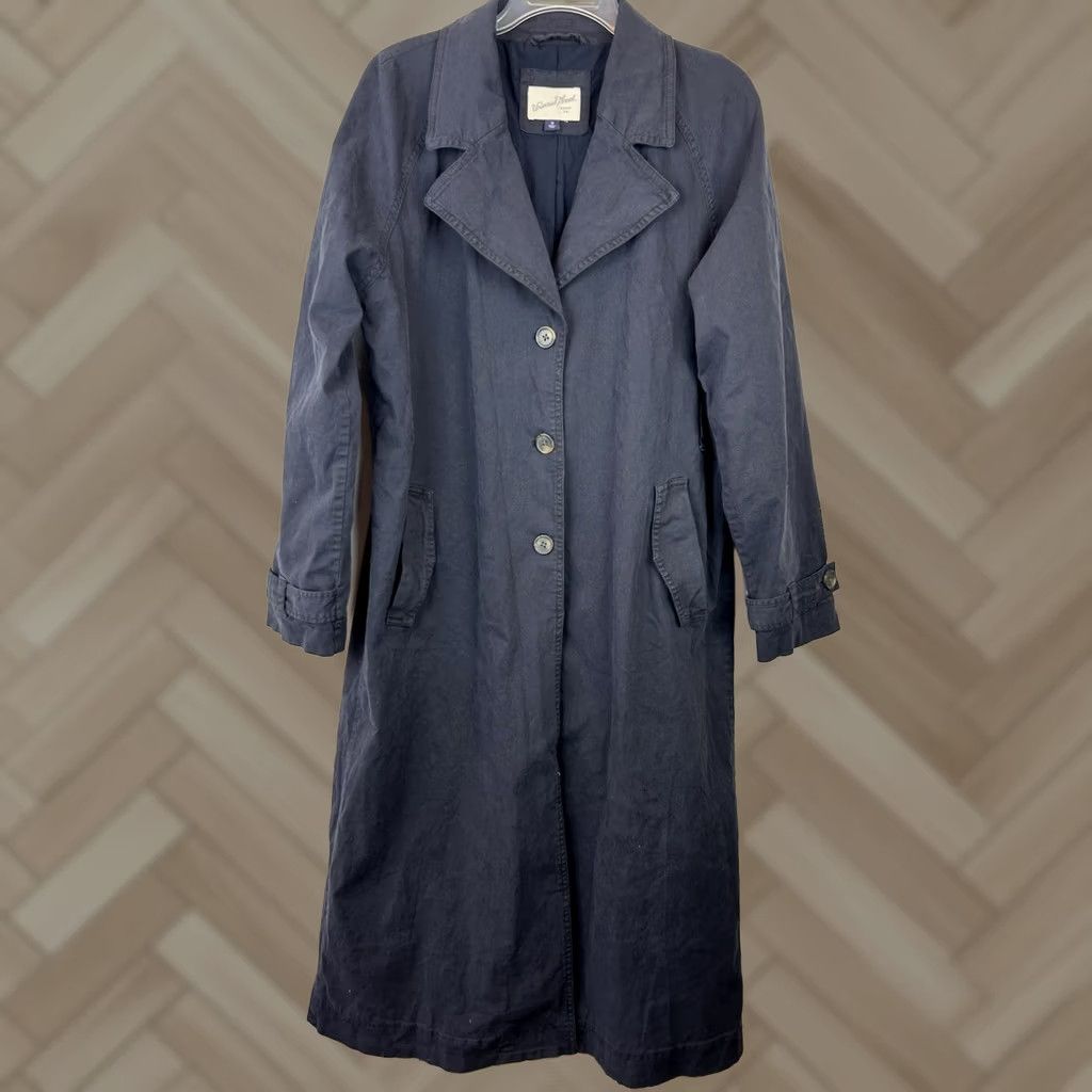 Vintage Universal Thread Trench Coat Womens M Navy Blue Jacket Duster Size M / US 6-8 / IT 42-44 - 1 Thumbnail