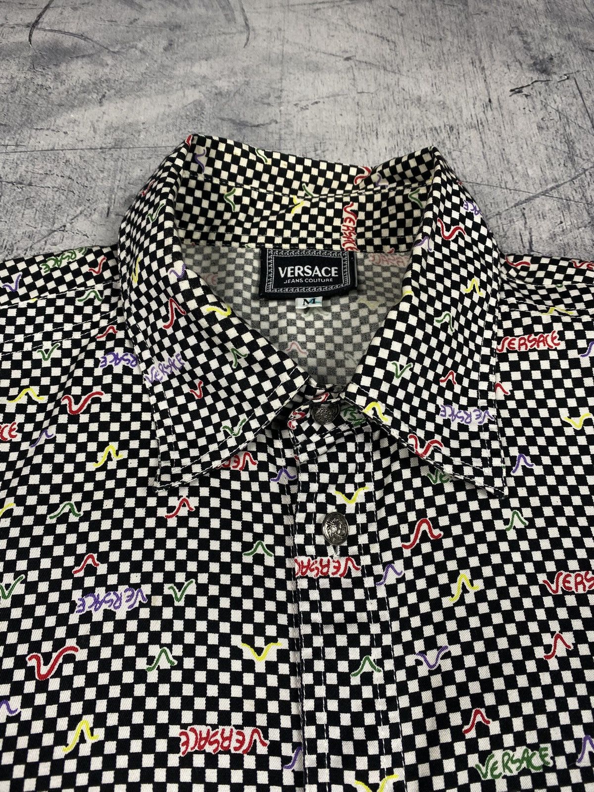 Versace Jeans Couture Versace Jeans Couture Checkerboard Medusa Button Up Shirt Size US M / EU 48-50 / 2 - 6 Thumbnail