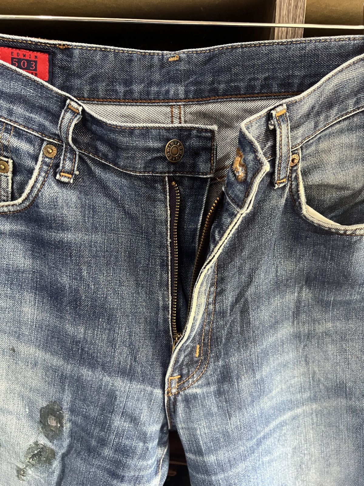 Edwin 🔥Vintage Edwin 503 Regular Distressed Denim Size US 31 - 12 Thumbnail