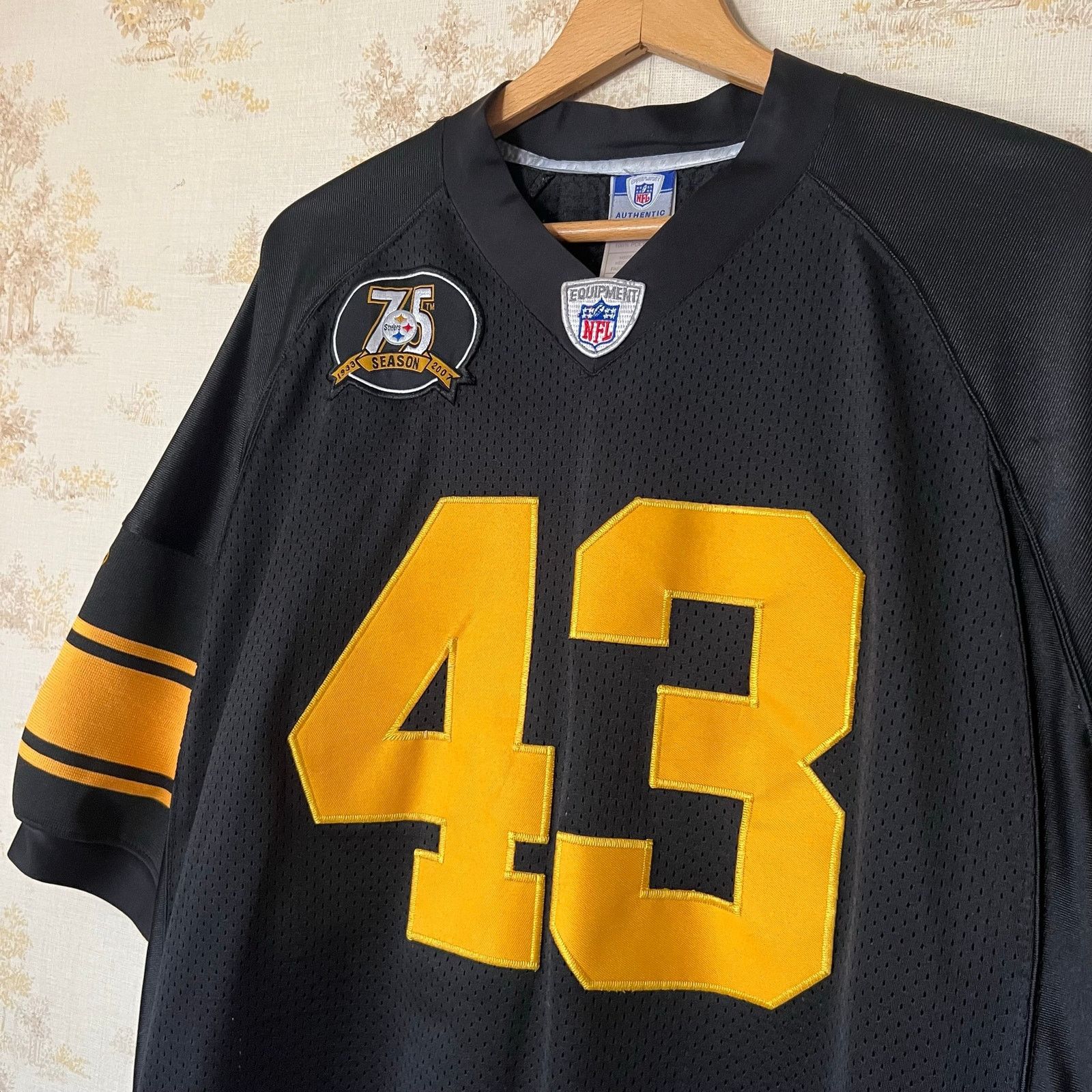 Reebok Troy Polamalu Pittsburgh Steelers Jersey | 75th Patch | 52 Size US XL / EU 56 / 4 - 3 Thumbnail