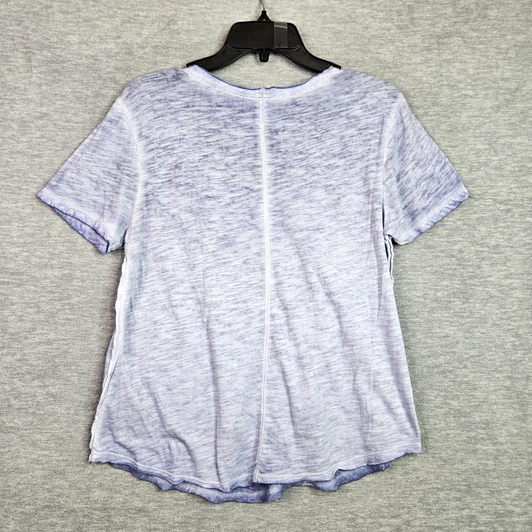 Vintage Maeve Women Top XS Purple V Neck Short Sleeve Casual Shirt T-Shirt Cotton Blend Rayon Regular Basic All Seasons"} Size XS / US 0-2 / IT 36-38 - 2 Thumbnail