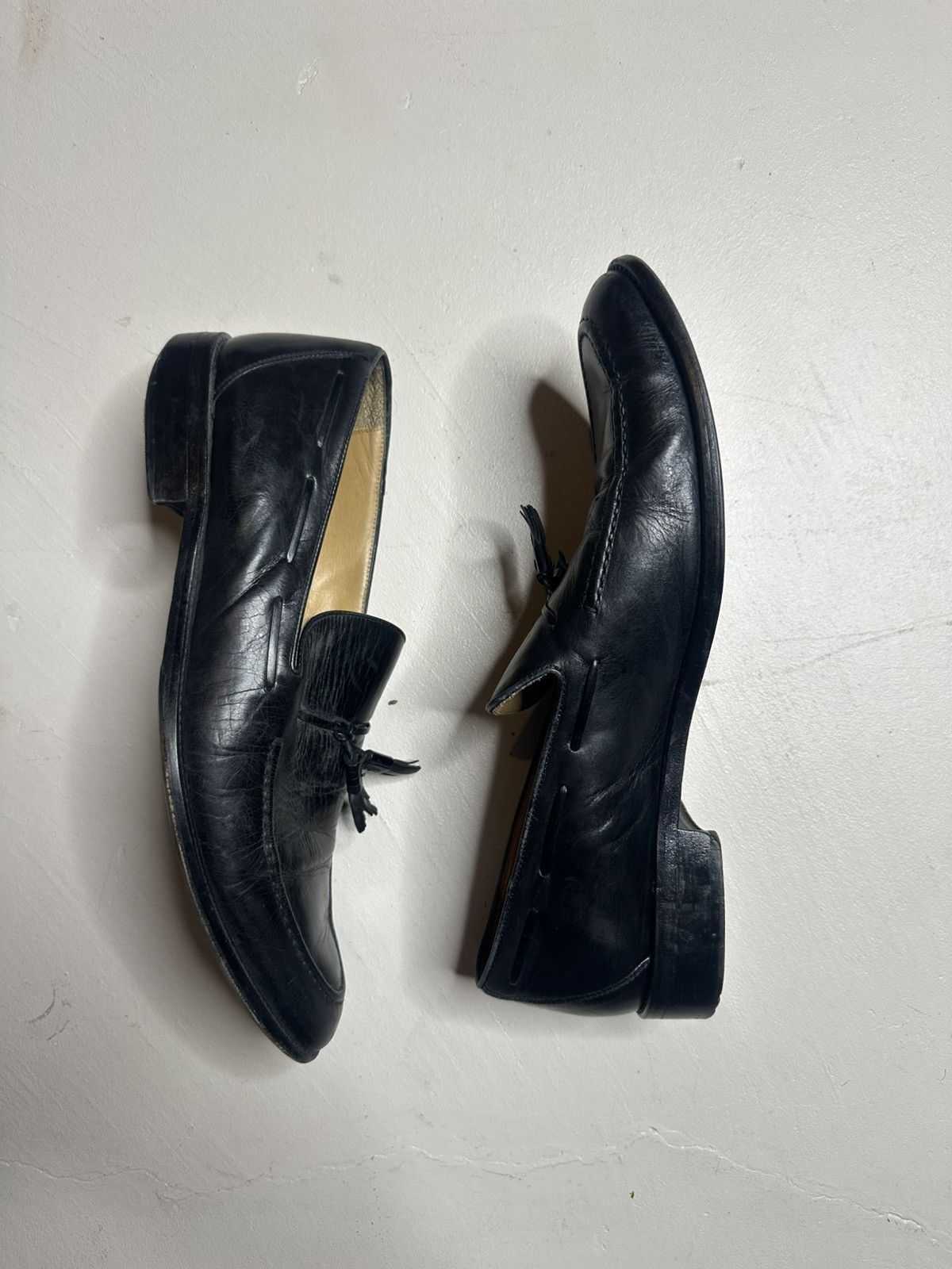 Johnston & Murphy Cellini Black Leather Tassel Loafers Dress Shoes Italy Men 8 M Johnston & Murphy Cellini Men main image 3