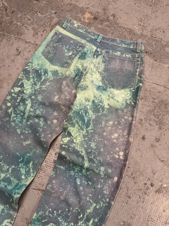 Designer × Roberto Cavalli × Vintage 1990s Roberto Cavalli Green Waves Pants Size US 39 - 7 Thumbnail