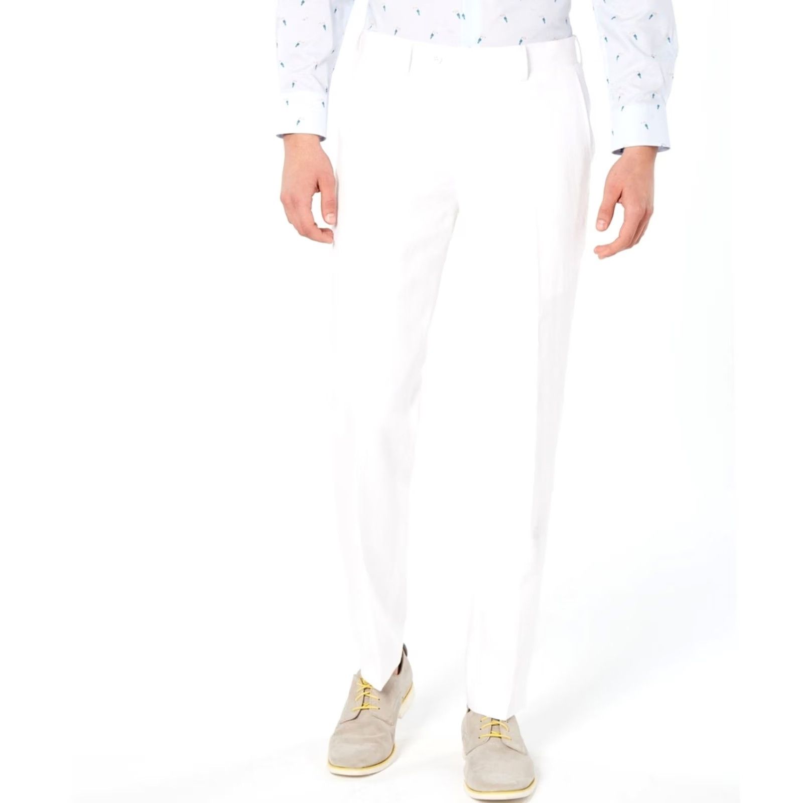 Bar III bar III Mens Slim Fit Tapered Dress Pants white 30W x 30L Size US 30 / EU 46 - 2 Thumbnail