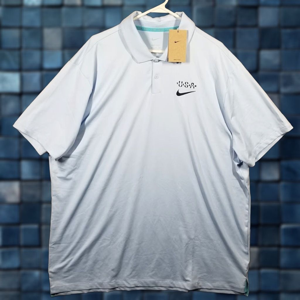Nike Nike USA Mens XXL Polo Shirt Celestine Blue Golf FV1908-441 Eagle NWT Size US XXL / EU 58 / 5 - 1 Thumbnail