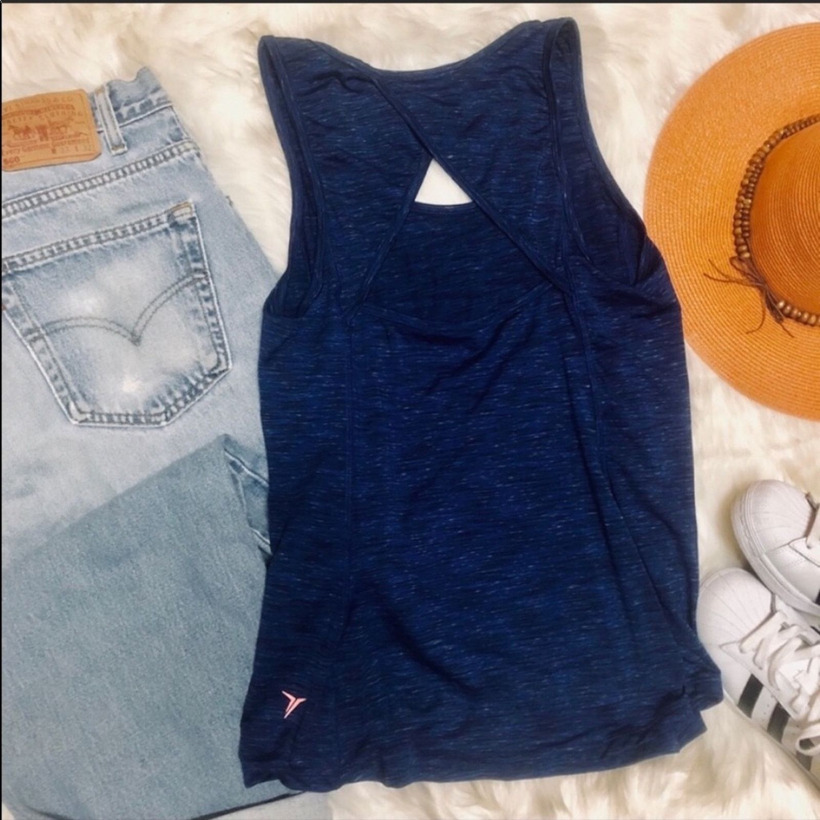 Old Navy NEW OLD NAVY Active Dri Fit Navy Blue Workout Tank Top Shirt Size M / US 6-8 / IT 42-44 - 5 Thumbnail