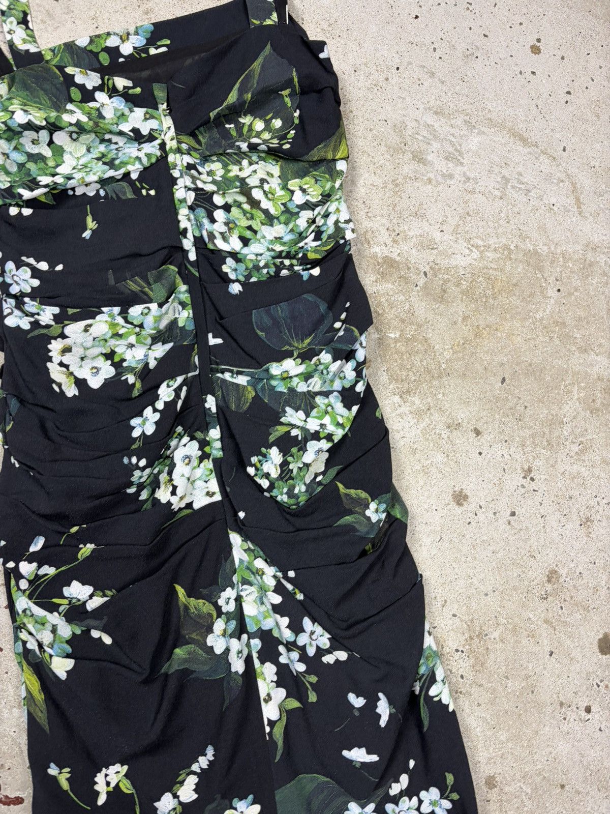 Dolce & Gabbana Dolce & Gabbana Floral Ruched Sleeveless Midi Dress Size S / US 4 / IT 40 - 16 Thumbnail