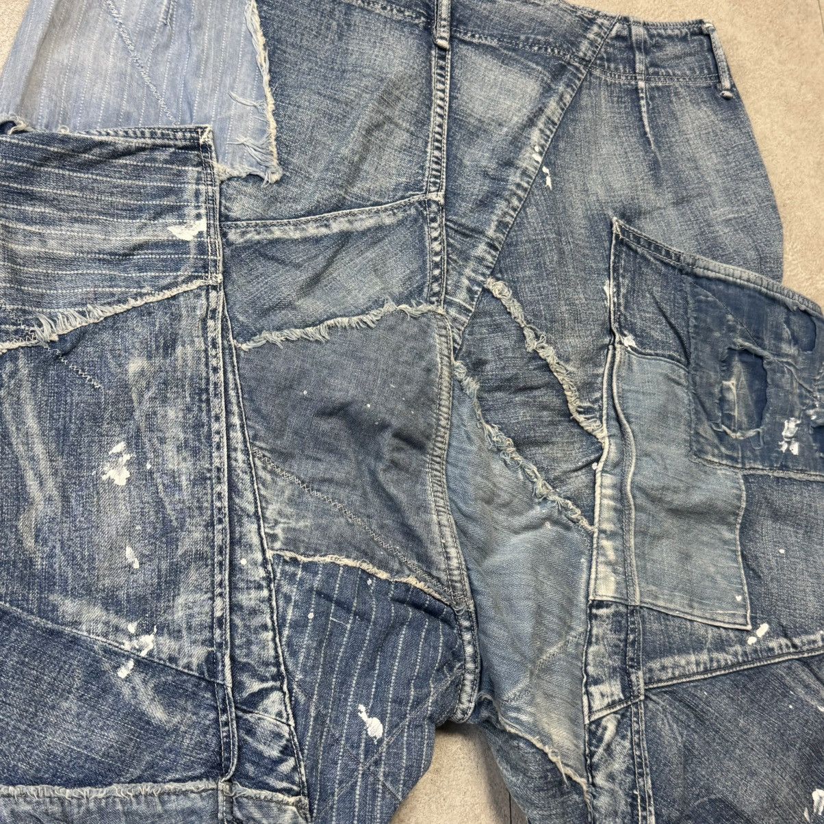 Kapital Kountry Kapital Kountry Boro Crazy Patch Denim Shorts Size US 34 / EU 50 - 3 Thumbnail