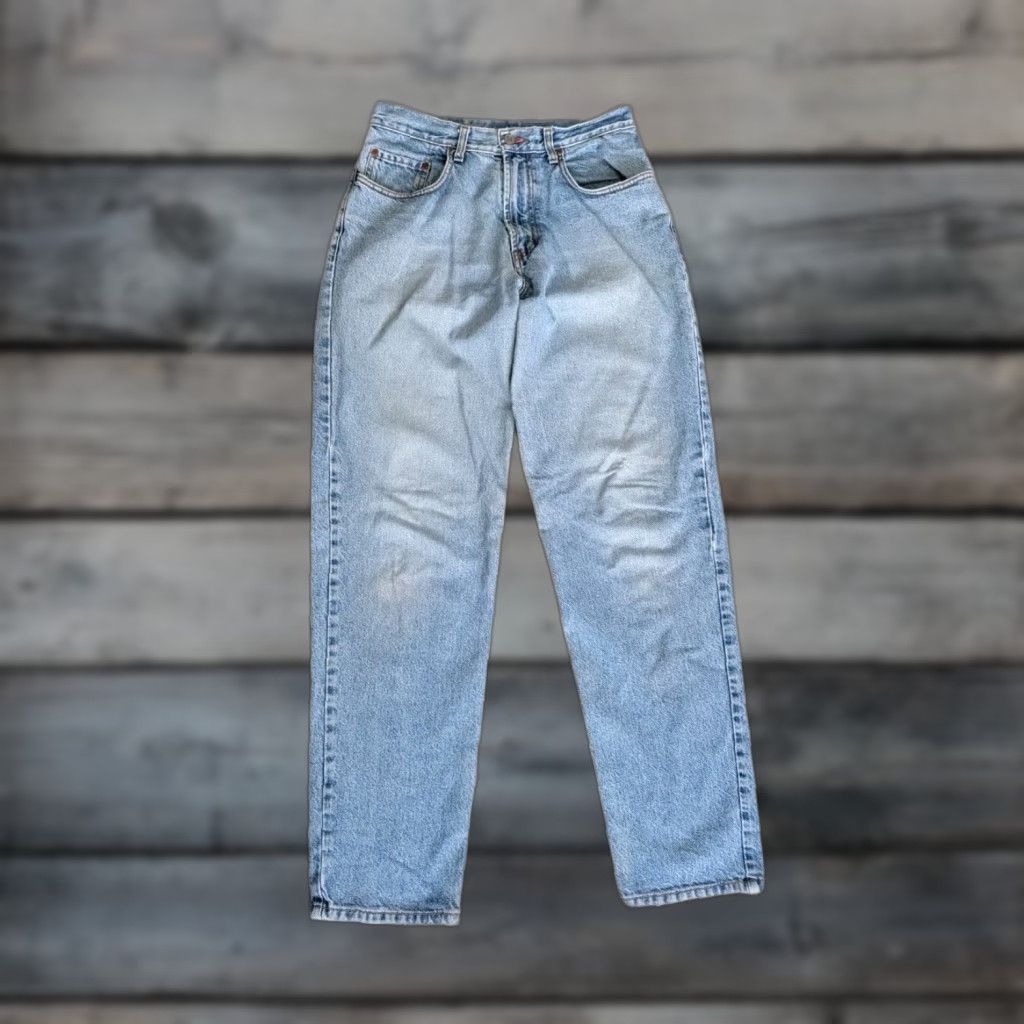 Lucky Brand VINTAGE Lucky Brand Dungarees Jeans Mens 31x34 USA Made 91 Light Wash Denim Relaxed Tapered 5-Pocket Size US 31 - 1 Thumbnail
