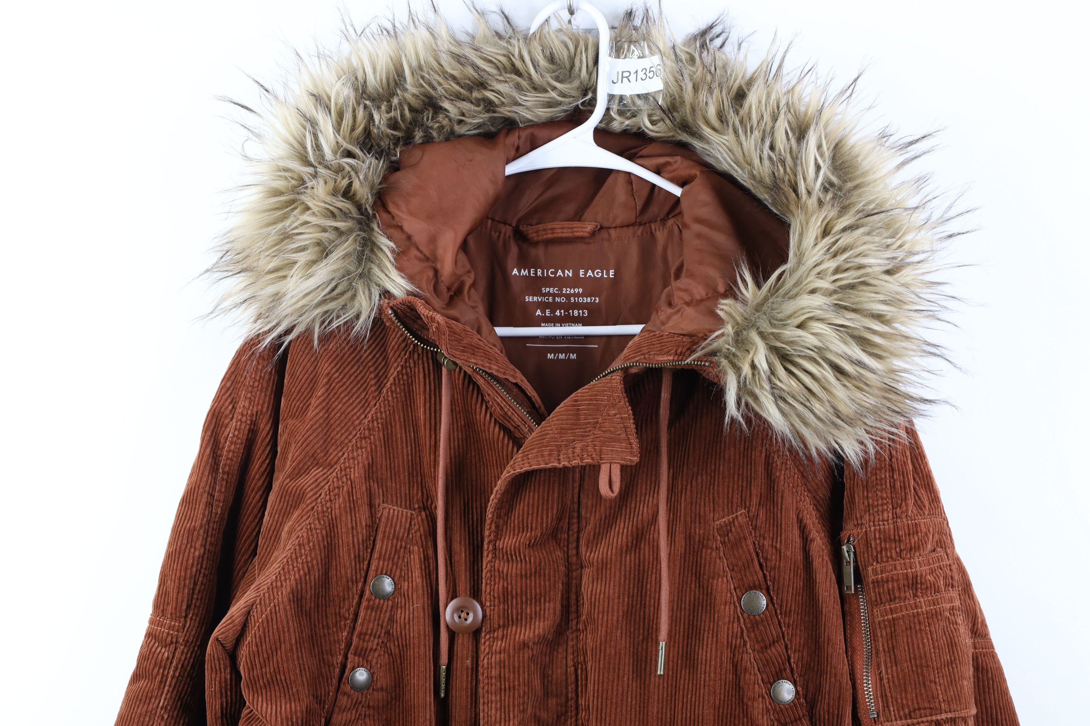 American Eagle Outfitters Vintage 90s Y2K American Eagle Corduroy Parka Jacket Size M / US 6-8 / IT 42-44 - 2 Thumbnail