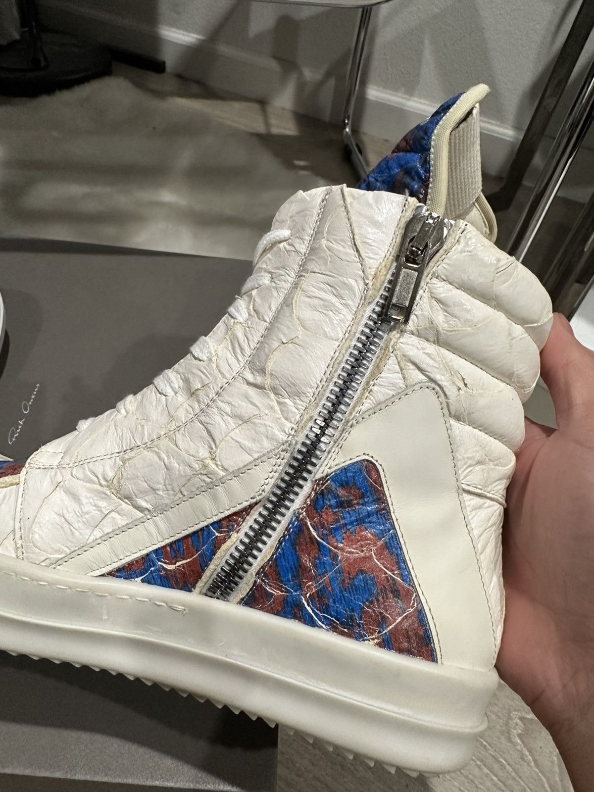 Rick Owens Grail Rust/Nublu Pirarucu Geobasket Sneakers 42 Size US 9.5 / EU 42-43 - 10 Thumbnail